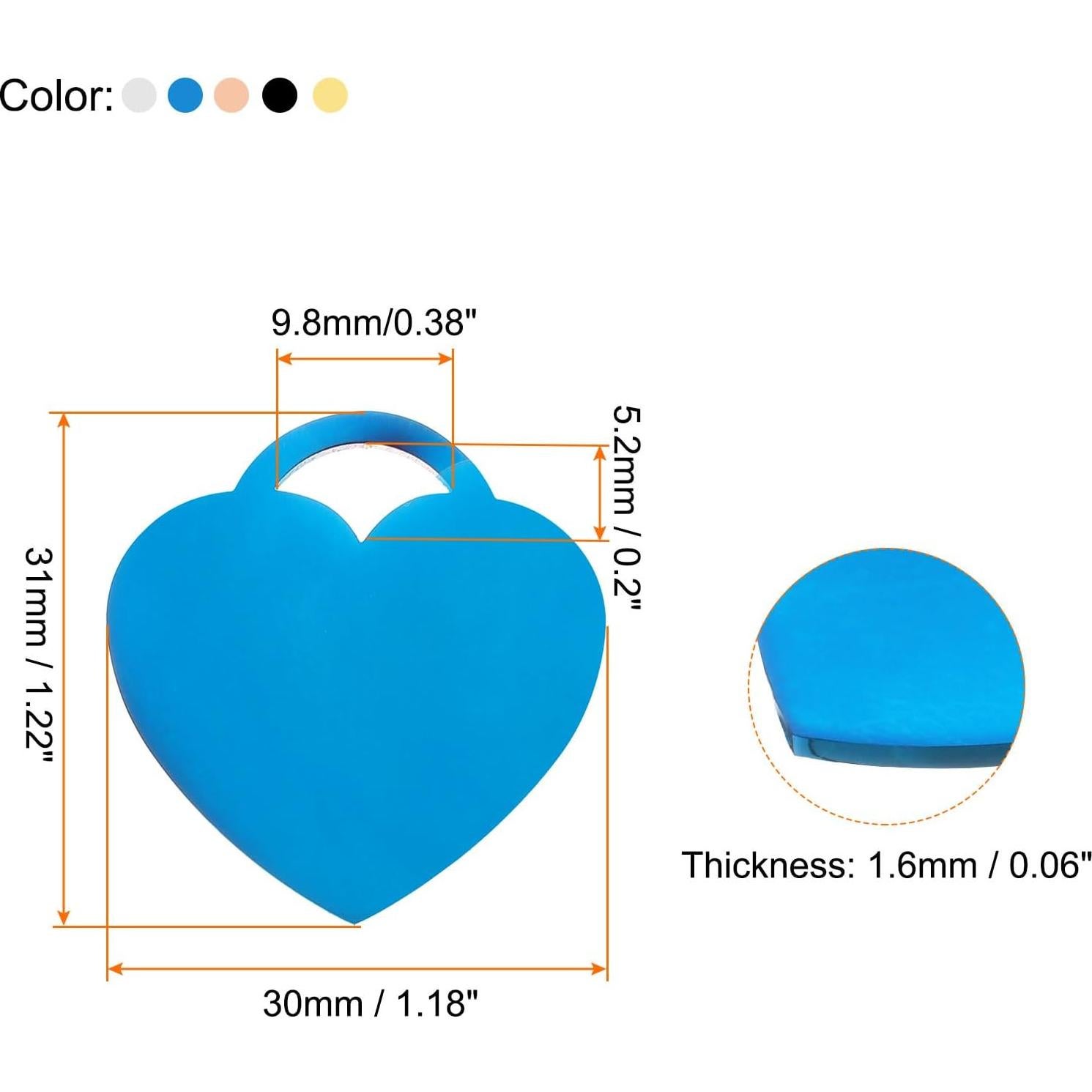 Pulseras de Encanto Corazón MECCANIXITY 10Pcs 31x30mm