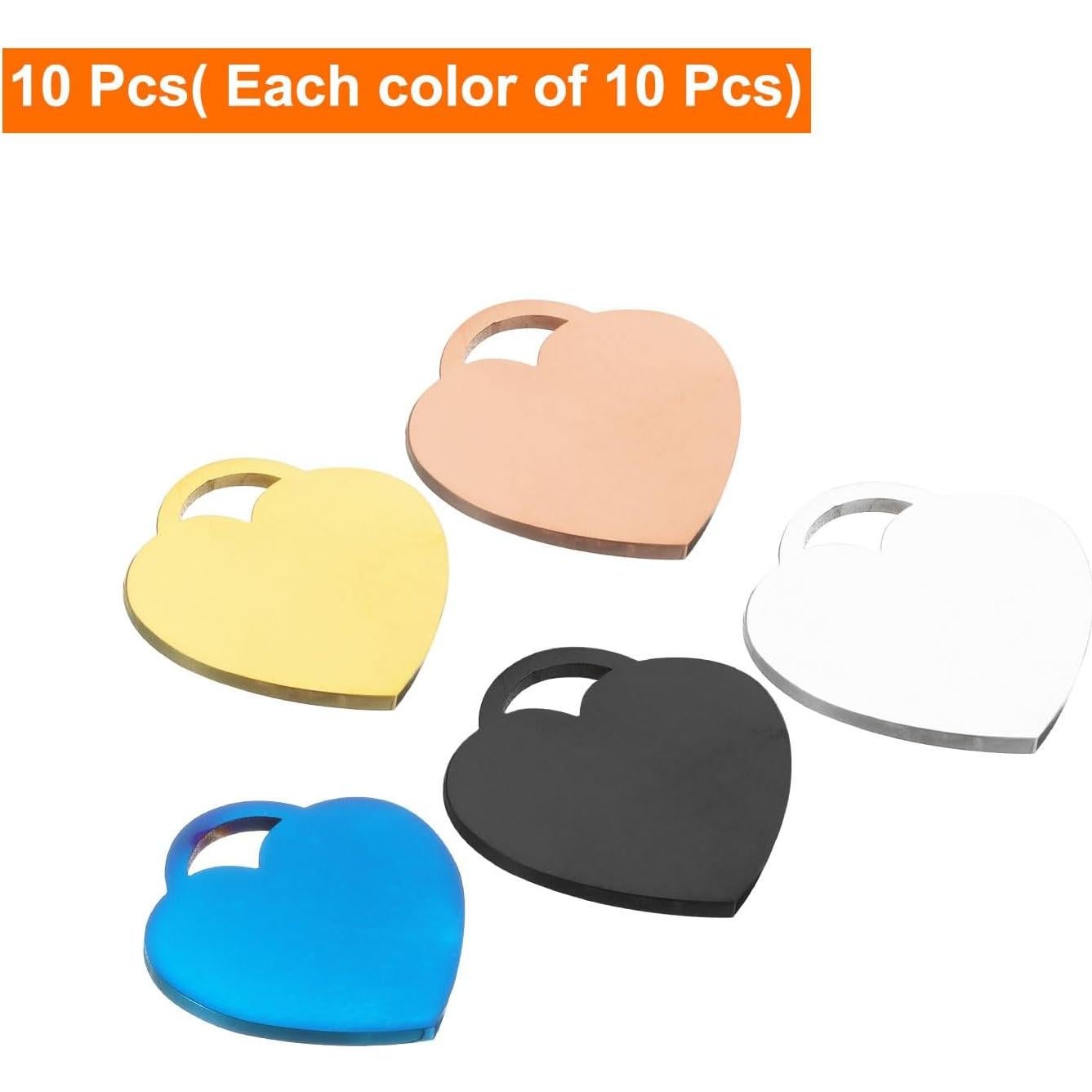 Pulseras de Encanto Corazón MECCANIXITY 10Pcs 31x30mm