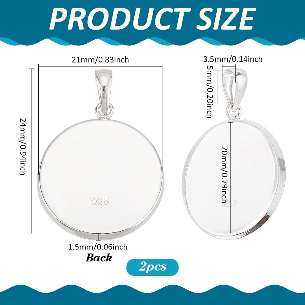 Pendientes de Plata Esterlina 925 PH PandaHall 20mm Redondos