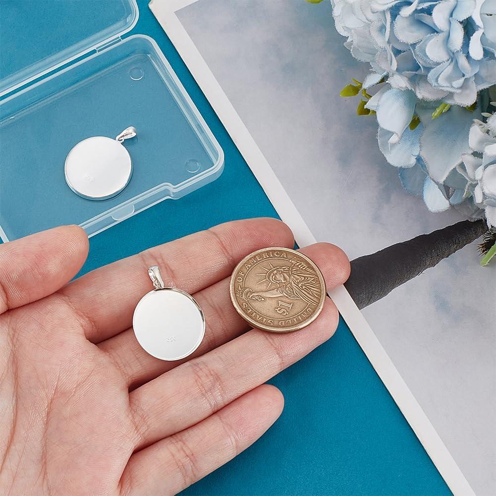 Pendientes de Plata Esterlina 925 PH PandaHall 20mm Redondos