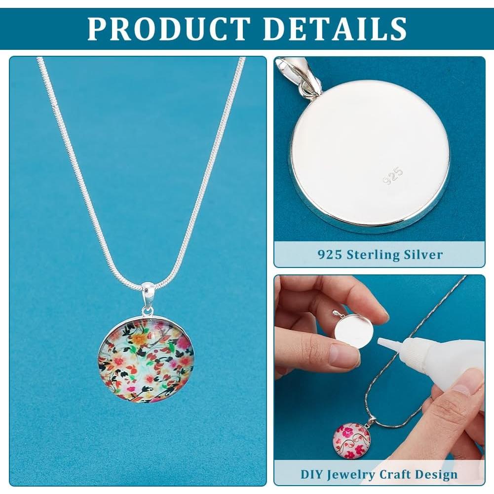 Pendientes de Plata Esterlina 925 PH PandaHall 20mm Redondos