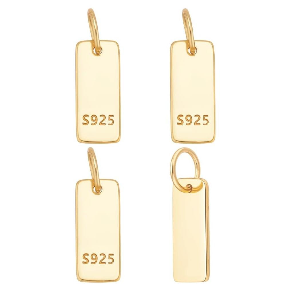 4PCS Encantos de Plata Esterlina 925 PH PandaHall 11.5x5mm