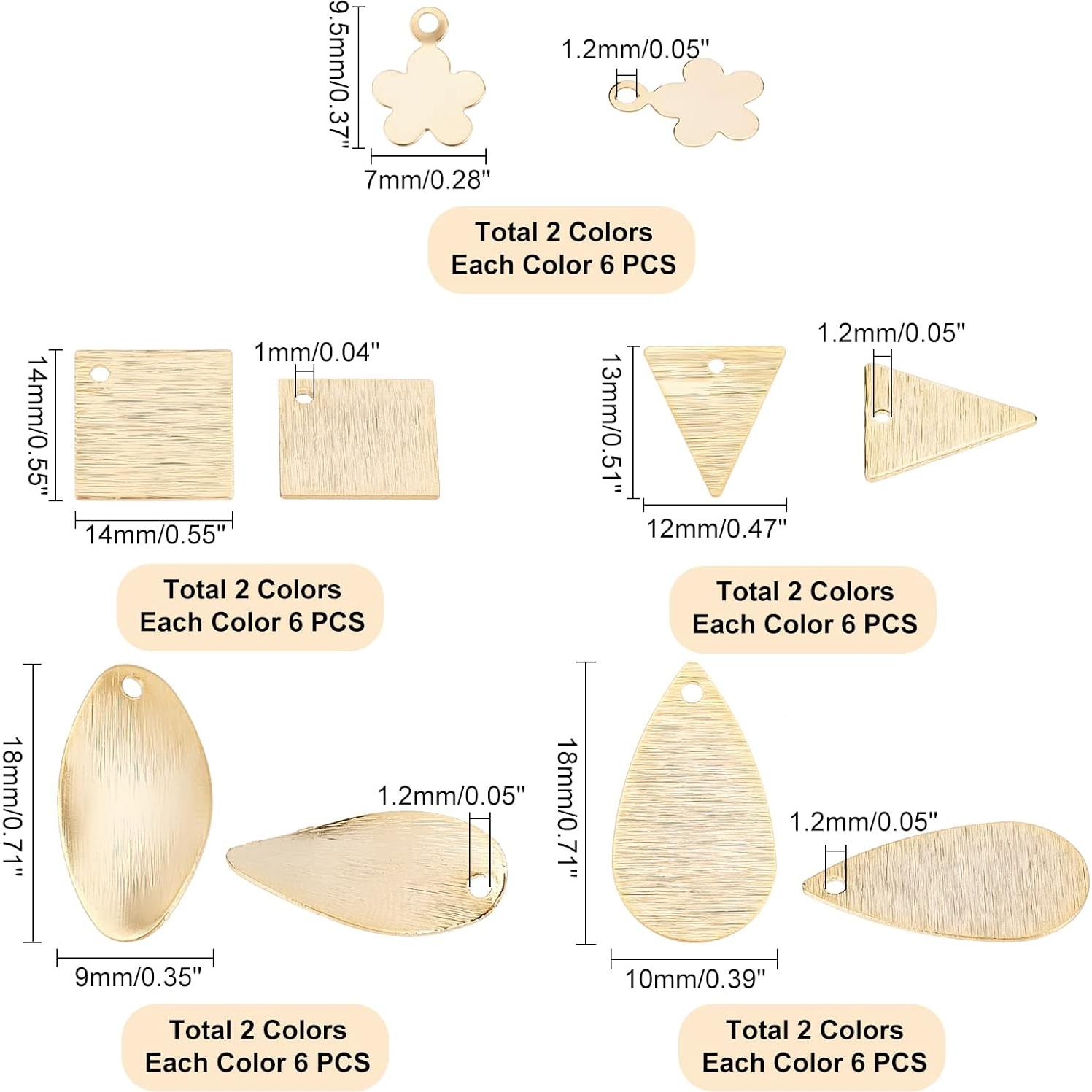60 Etiquetas en Blanco PH PandaHall Oro 24K y Plata 925 DIY