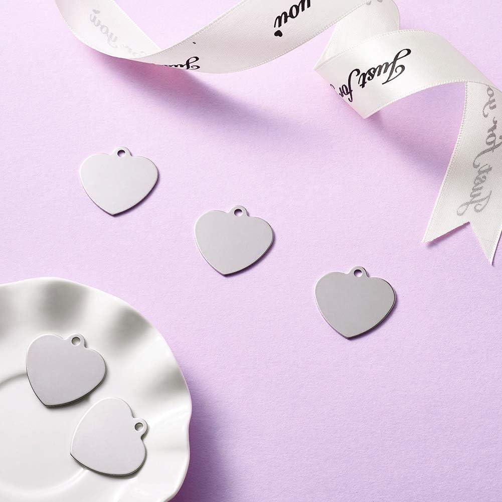 10 Colgantes de Corazón de Acero Inoxidable Cheriswelry 30x29mm