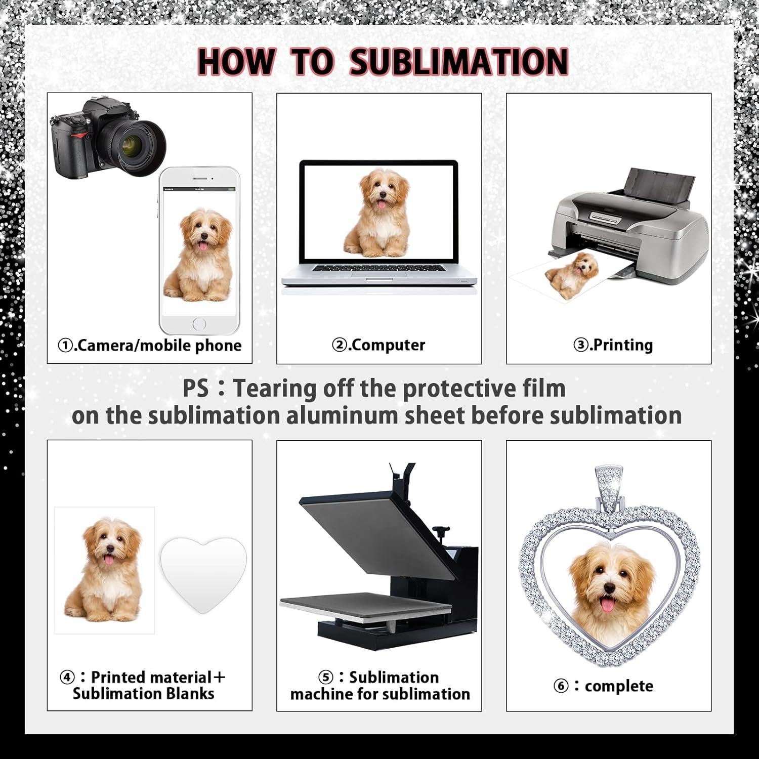 Juego de Colgantes de Rhinestone Hicarer 24 Pcs para Sublimación