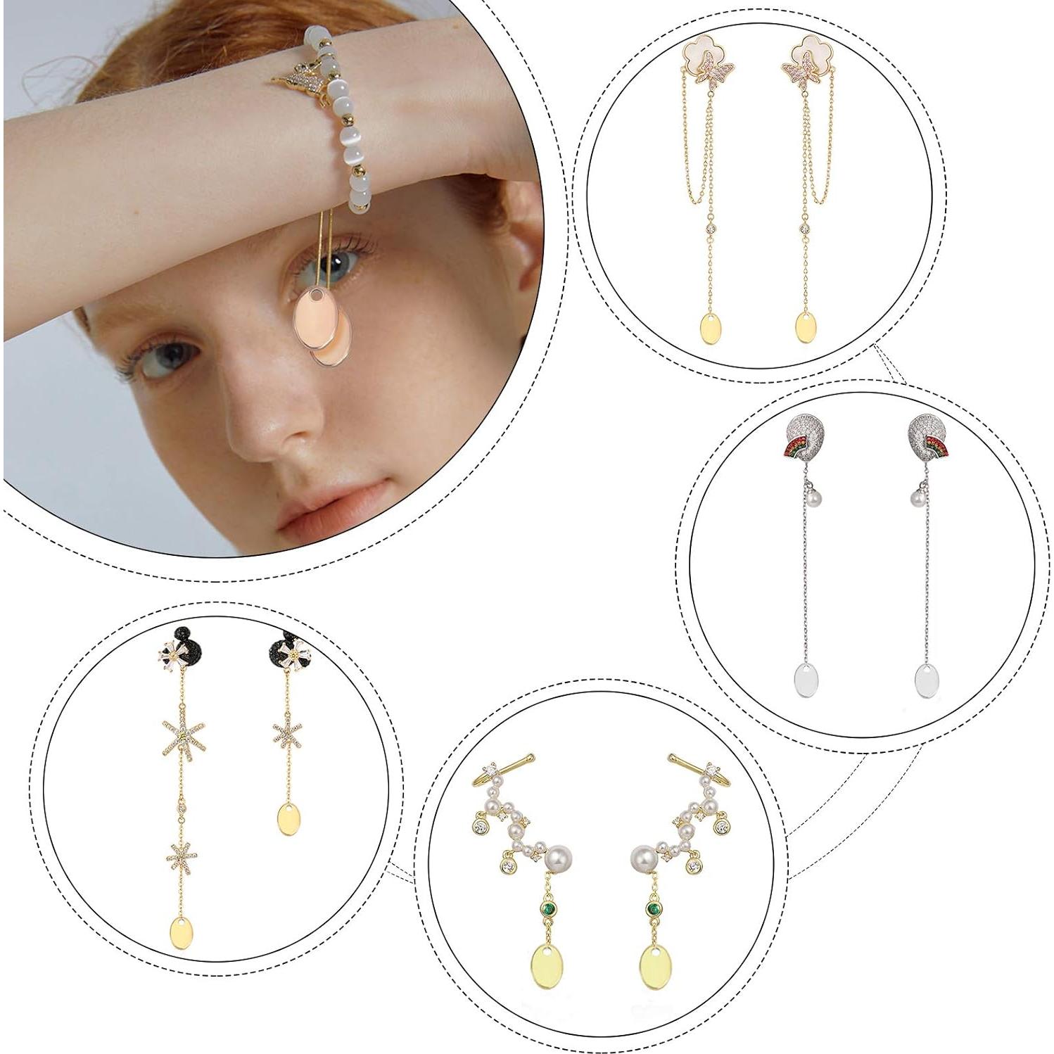 50 Colgantes Ovalados Dorados UNICRAFTALE de Acero Inoxidable 12.5mm