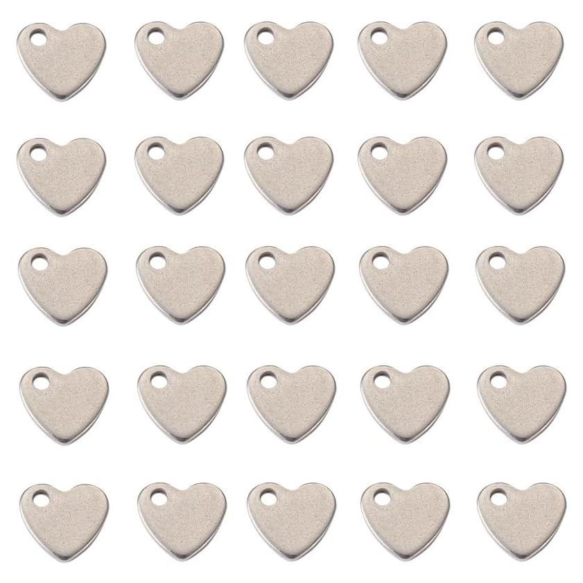Colgantes Corazón Fashewelry 100 Pcs Acero Inoxidable 10x9mm