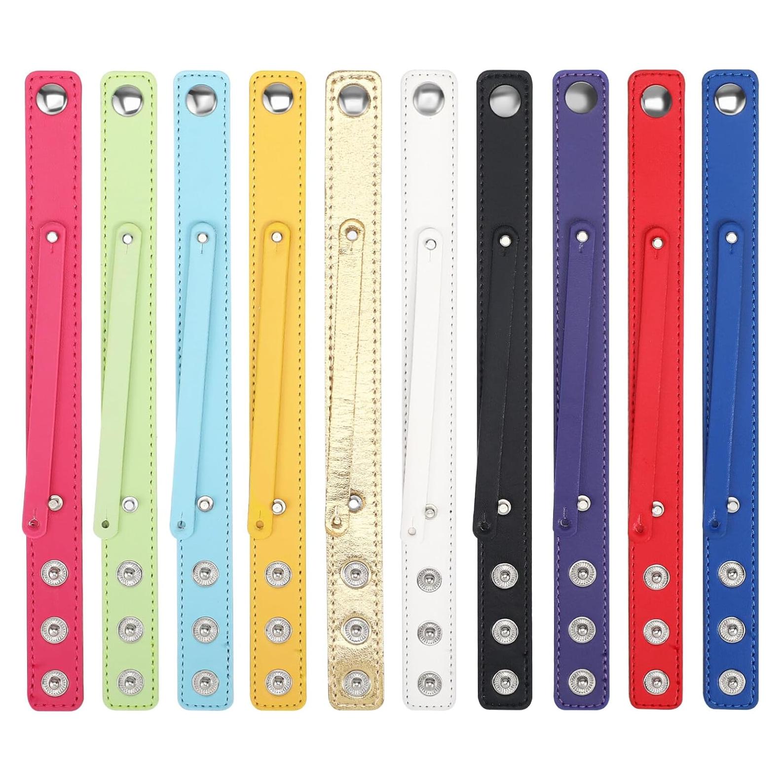 Pulseras de Cuero Ajustables DIYEAH - 10 Piezas en Blanco