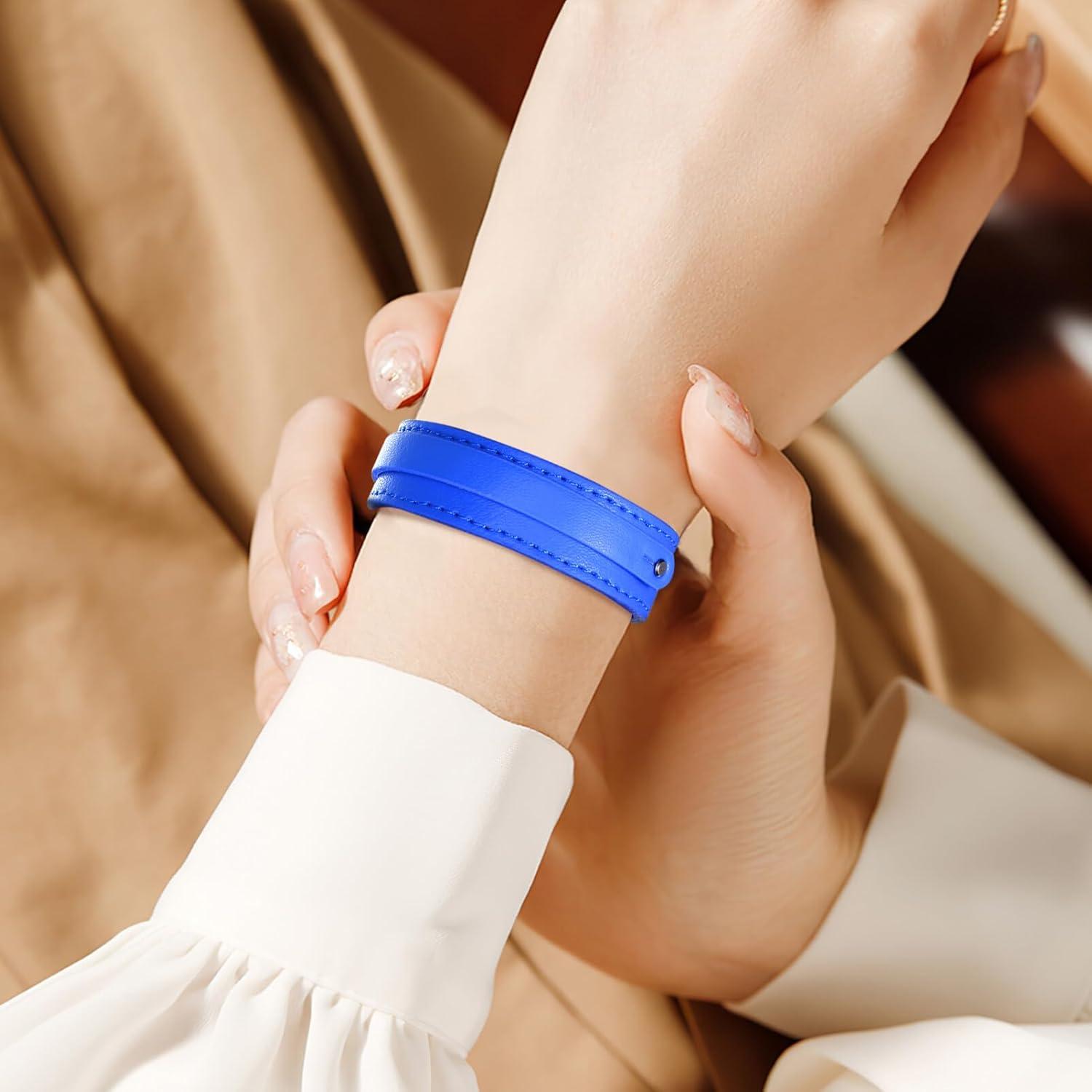 Pulseras de Cuero Ajustables DIYEAH - 10 Piezas en Blanco