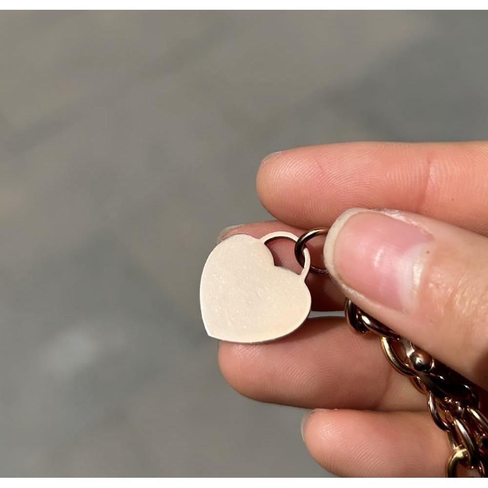 Collar de Cadena con Encanto de Corazón WangGao 49.8 cm Oro Rosa