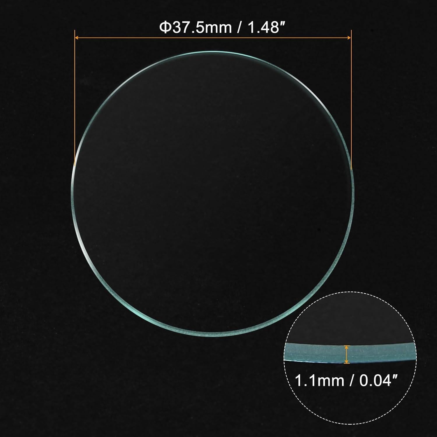 Paquete de 6 Lentes de Cristal para Reloj uxcell 37.5mm