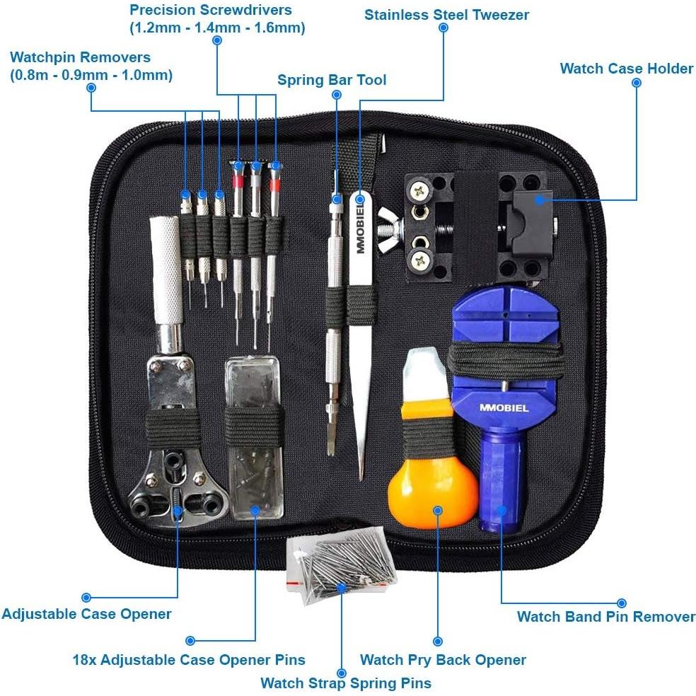 Kit de Herramientas de Reparación de Relojes MMOBIEL 144 Piezas
