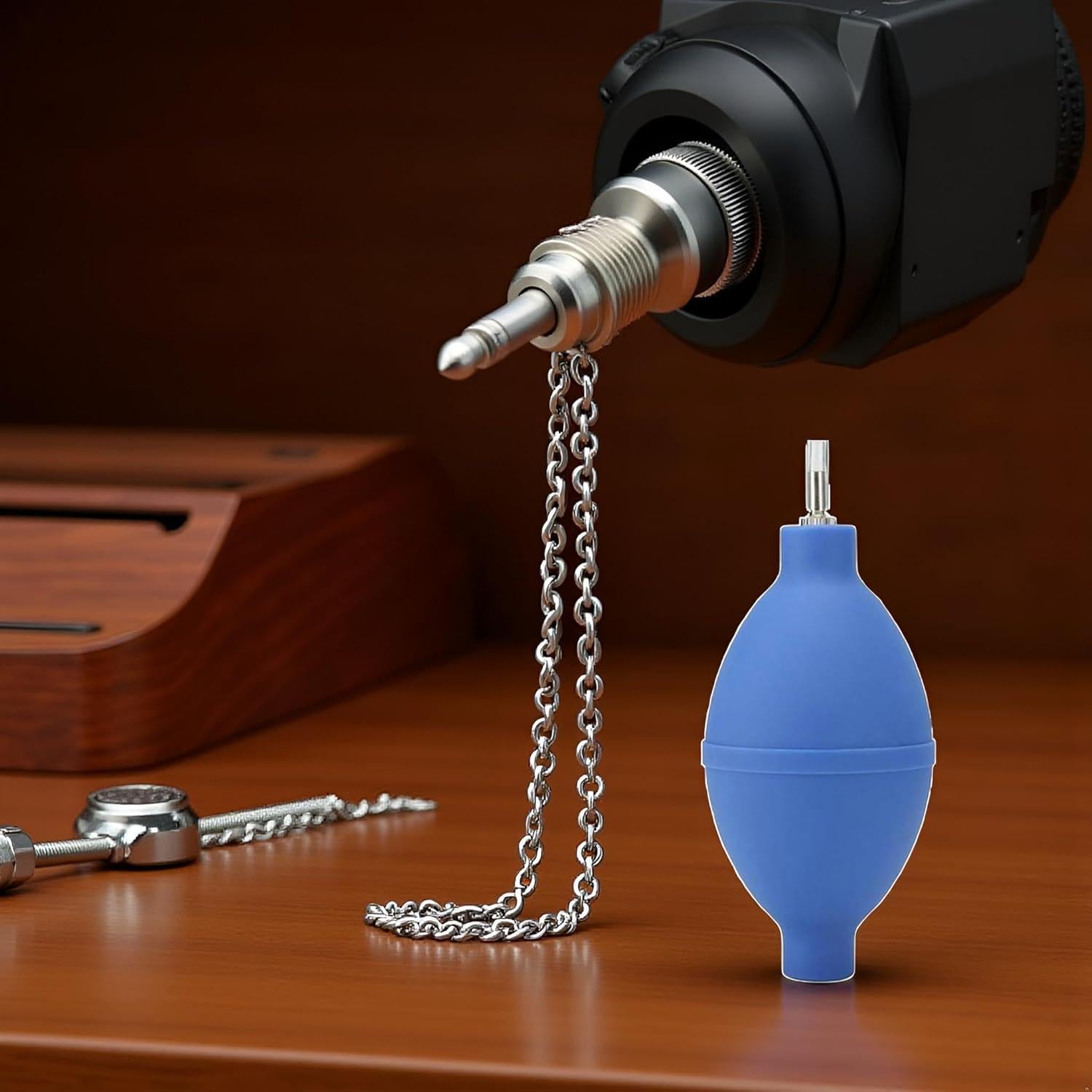 Herramienta de limpieza de reloj Jowxsx con bomba de aire azul