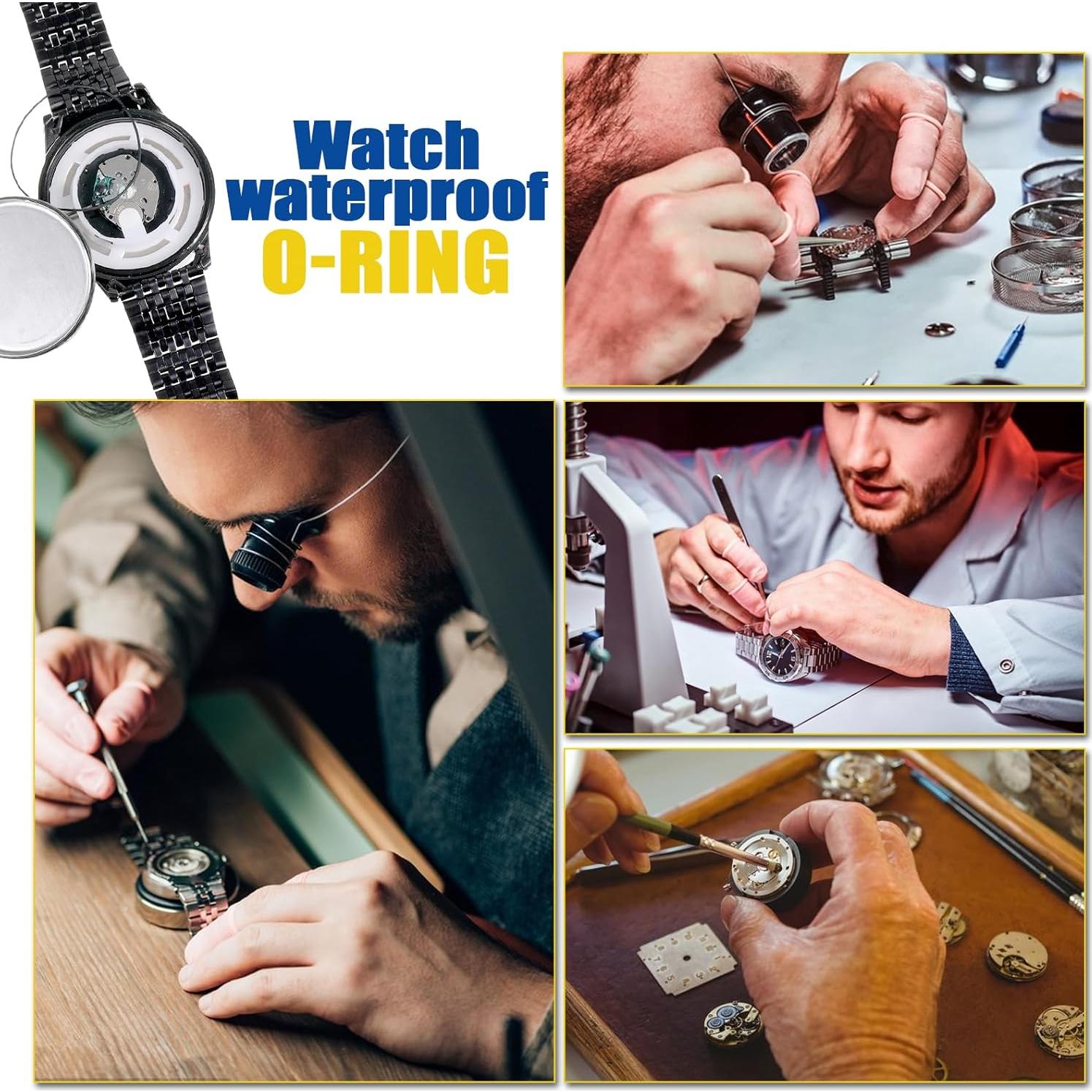 Kit de Juntas de Reloj 200 Piezas Goma Impermeable 16-30mm