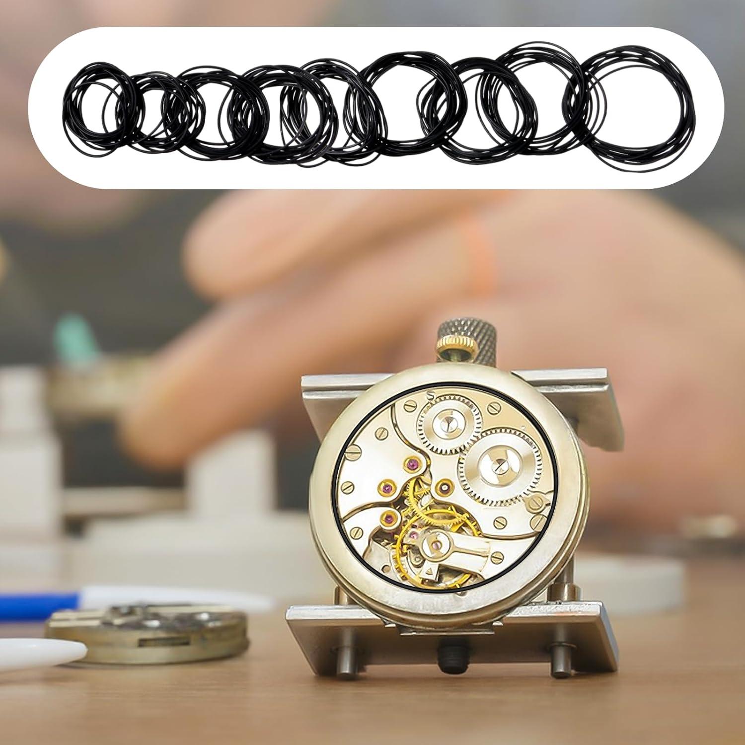 Kit de Juntas de Reloj 200 Piezas Goma Impermeable 16-30mm