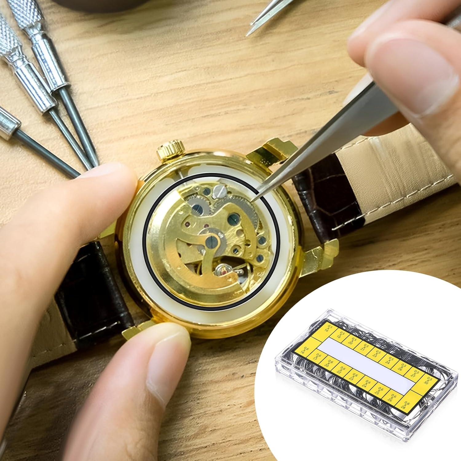 Kit de Juntas de Reloj 200 Piezas Goma Impermeable 16-30mm