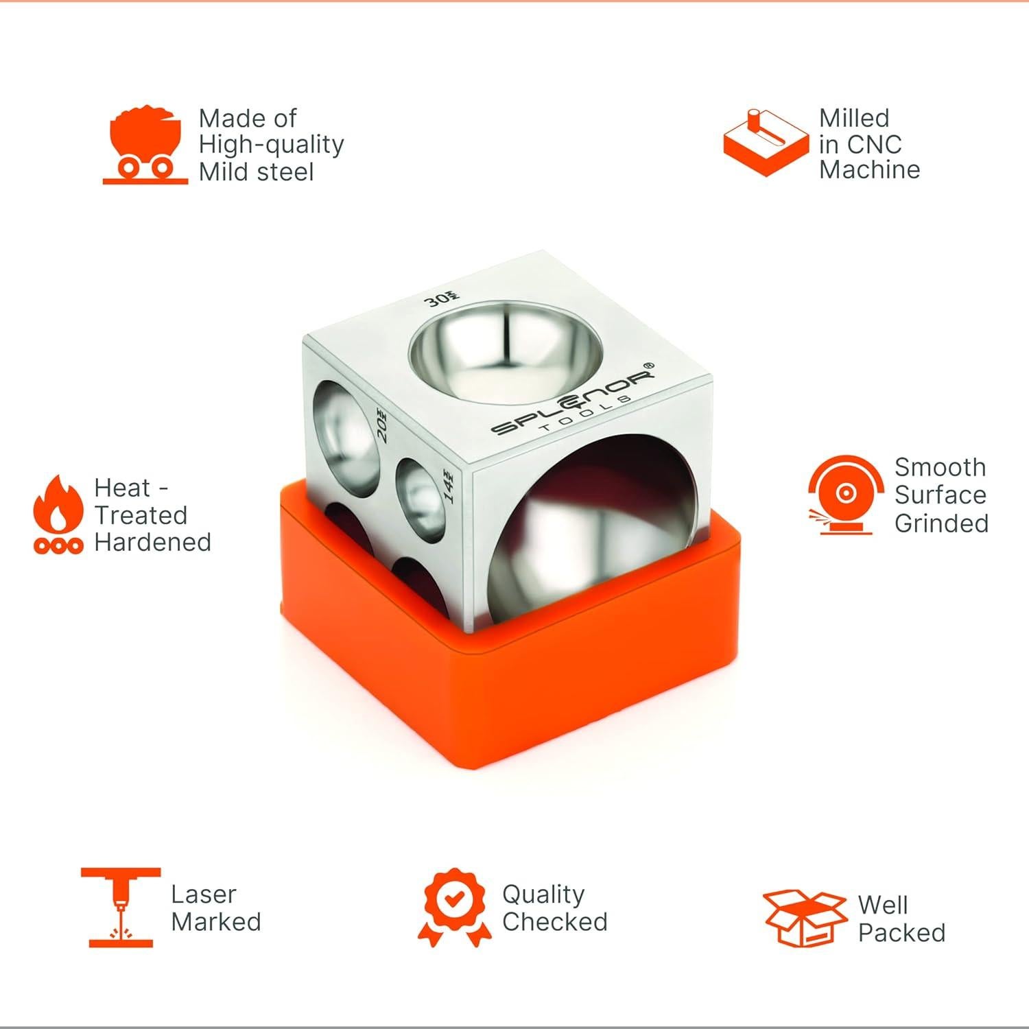 Bloque de Dapping Splenor Tools 5.08 cm - Herramienta de Joyería