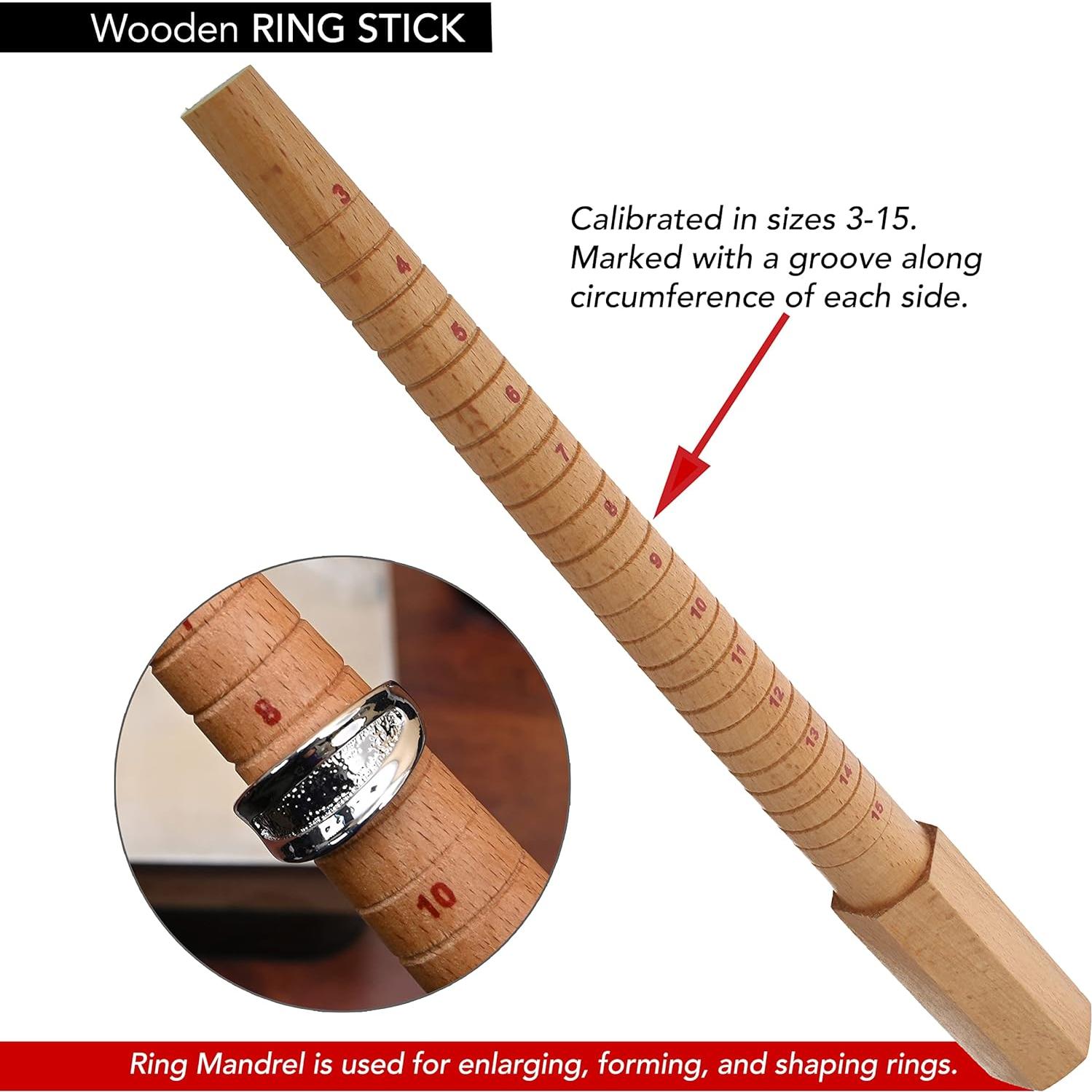 Palo de Anillo de Madera The Beadsmith - Medidor Antideslizante
