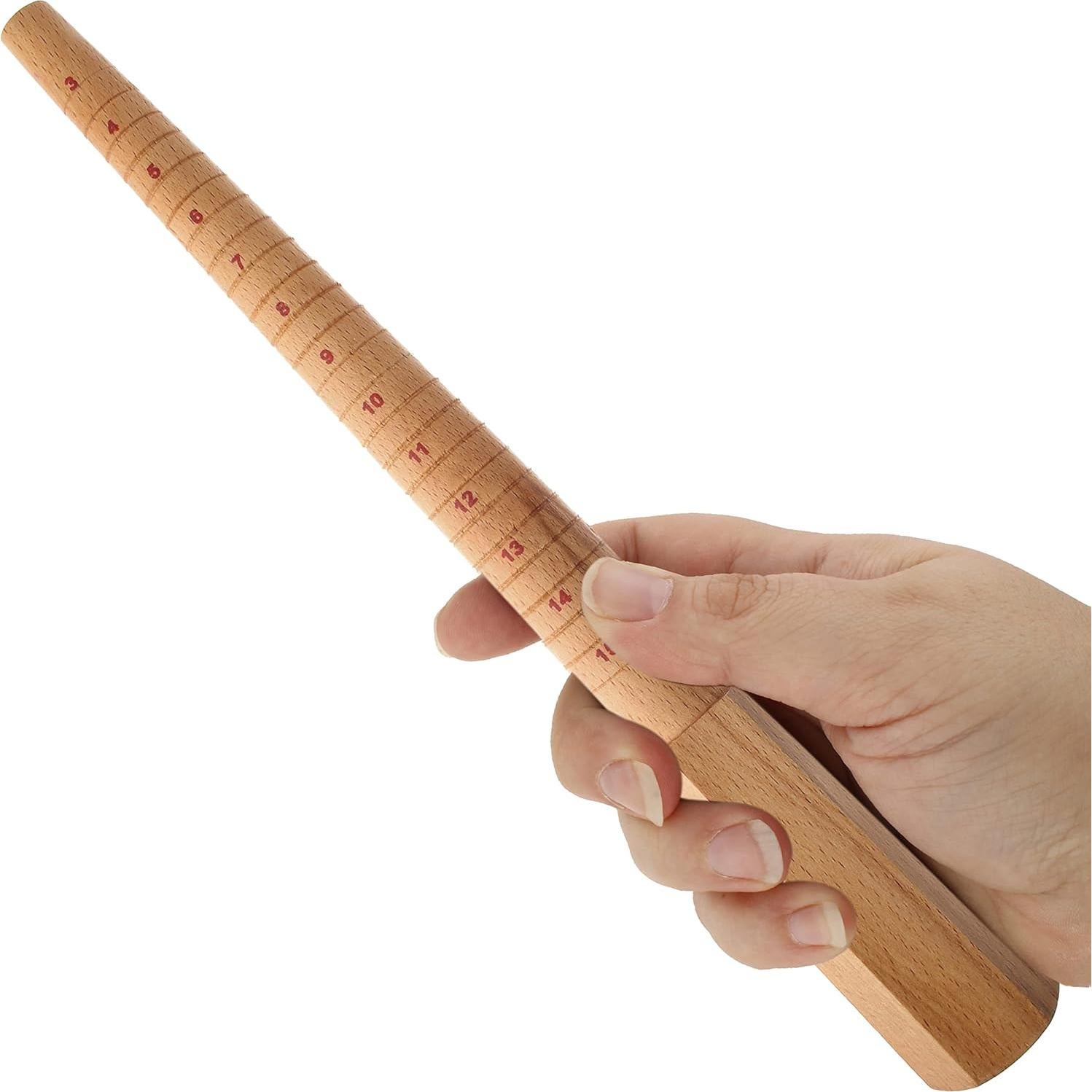 Palo de Anillo de Madera The Beadsmith - Medidor Antideslizante