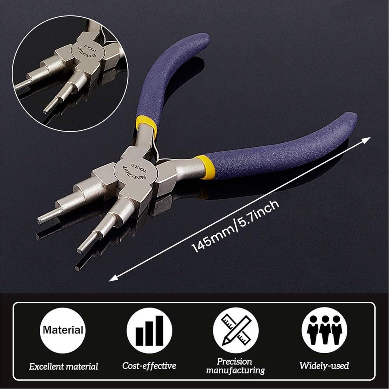 BENECREAT Juego de Herramientas para Joyería - 2 Mandriles y Alicate 6 en 1