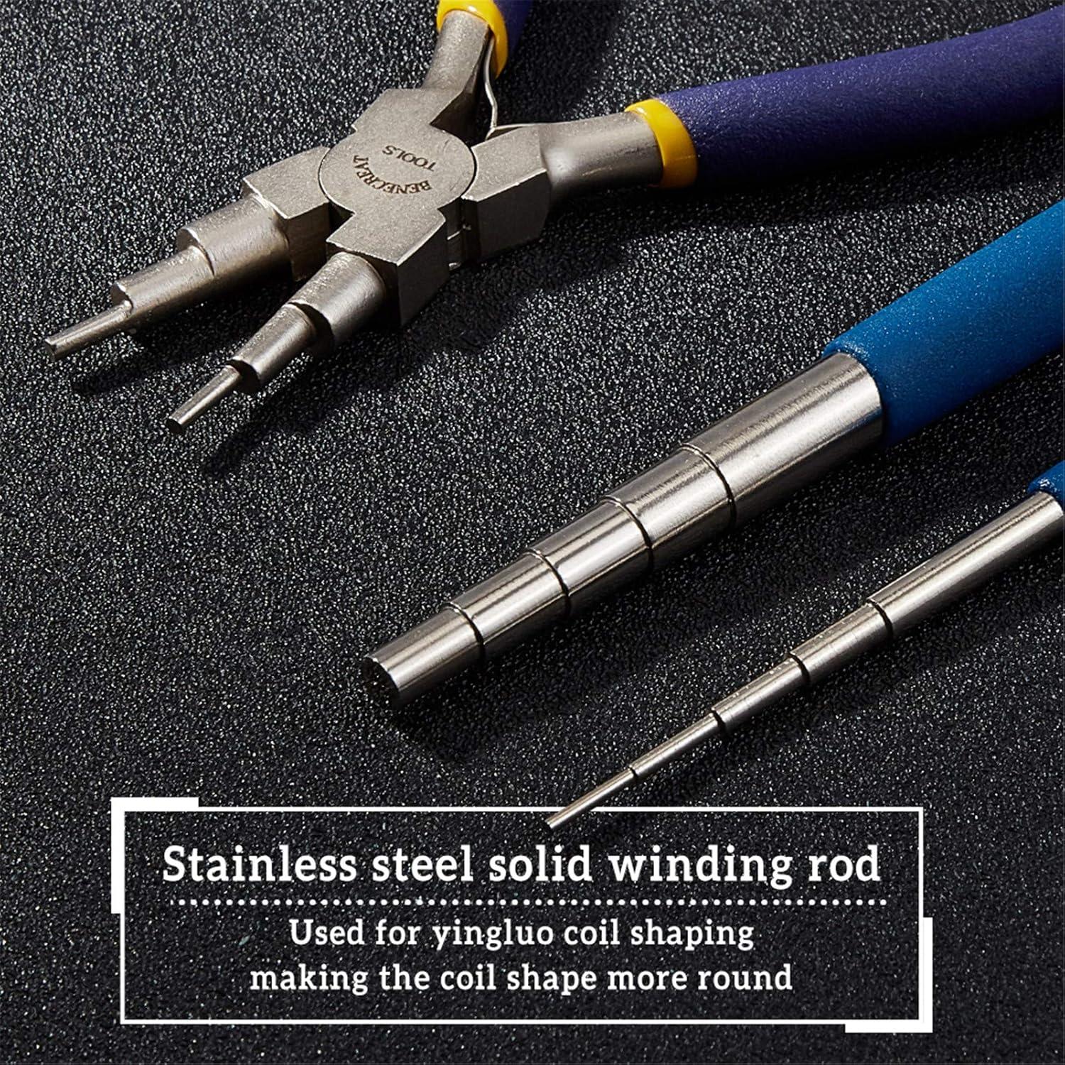 BENECREAT Juego de Herramientas para Joyería - 2 Mandriles y Alicate 6 en 1