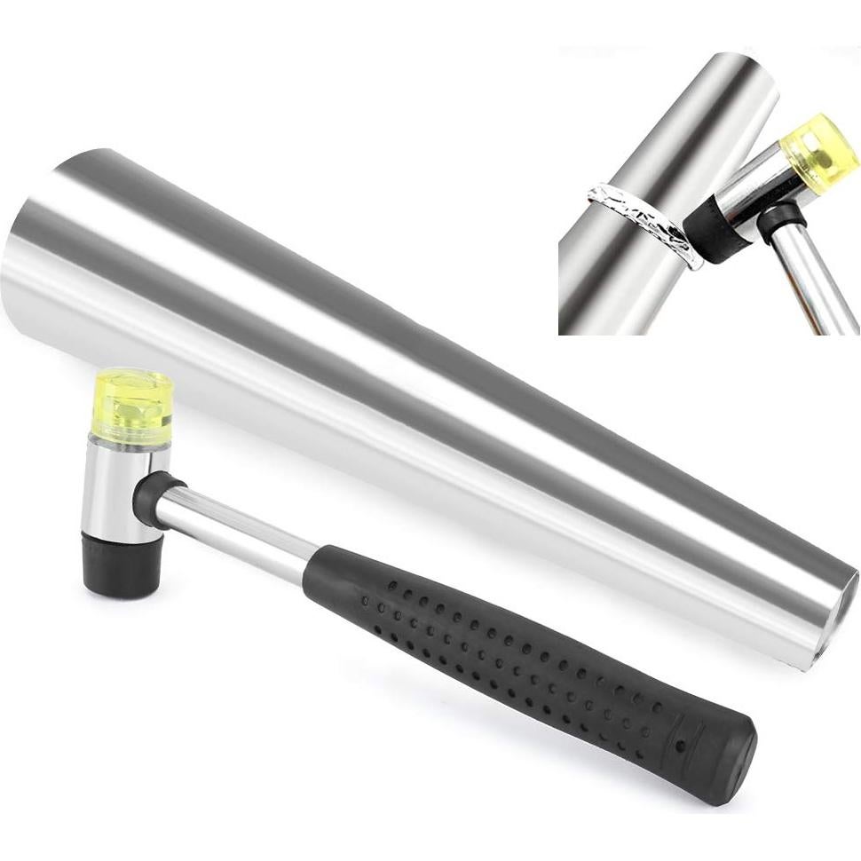 Mandril de Pulsera de Acero Inoxidable 30.5cm con Martillo de Goma