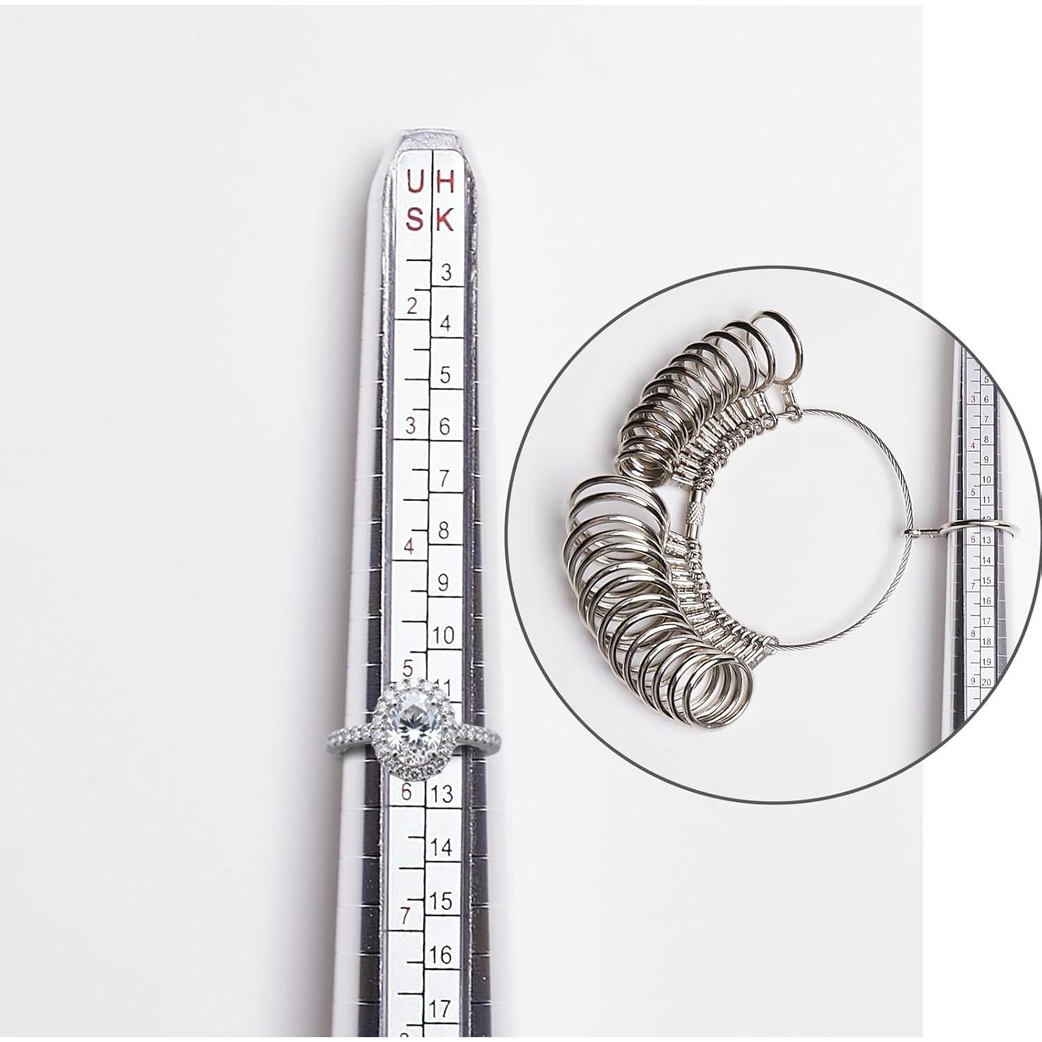 Kit de Medición de Tamaño de Anillo WOLVINA - 4 Piezas