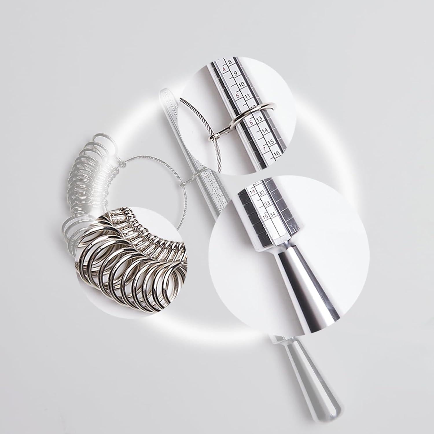 Kit de Medición de Tamaño de Anillo WOLVINA - 4 Piezas