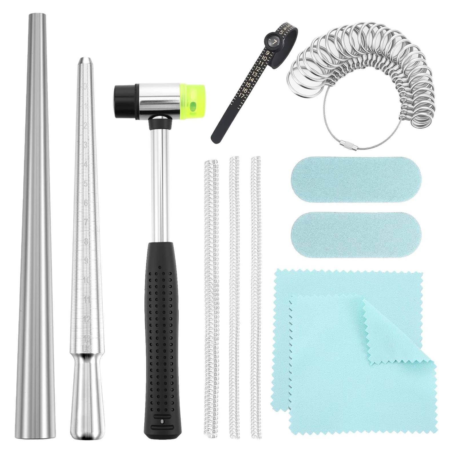 Kit de Reparación de Anillos JOUTYFOR 12 Piezas con Mandril y Martillo