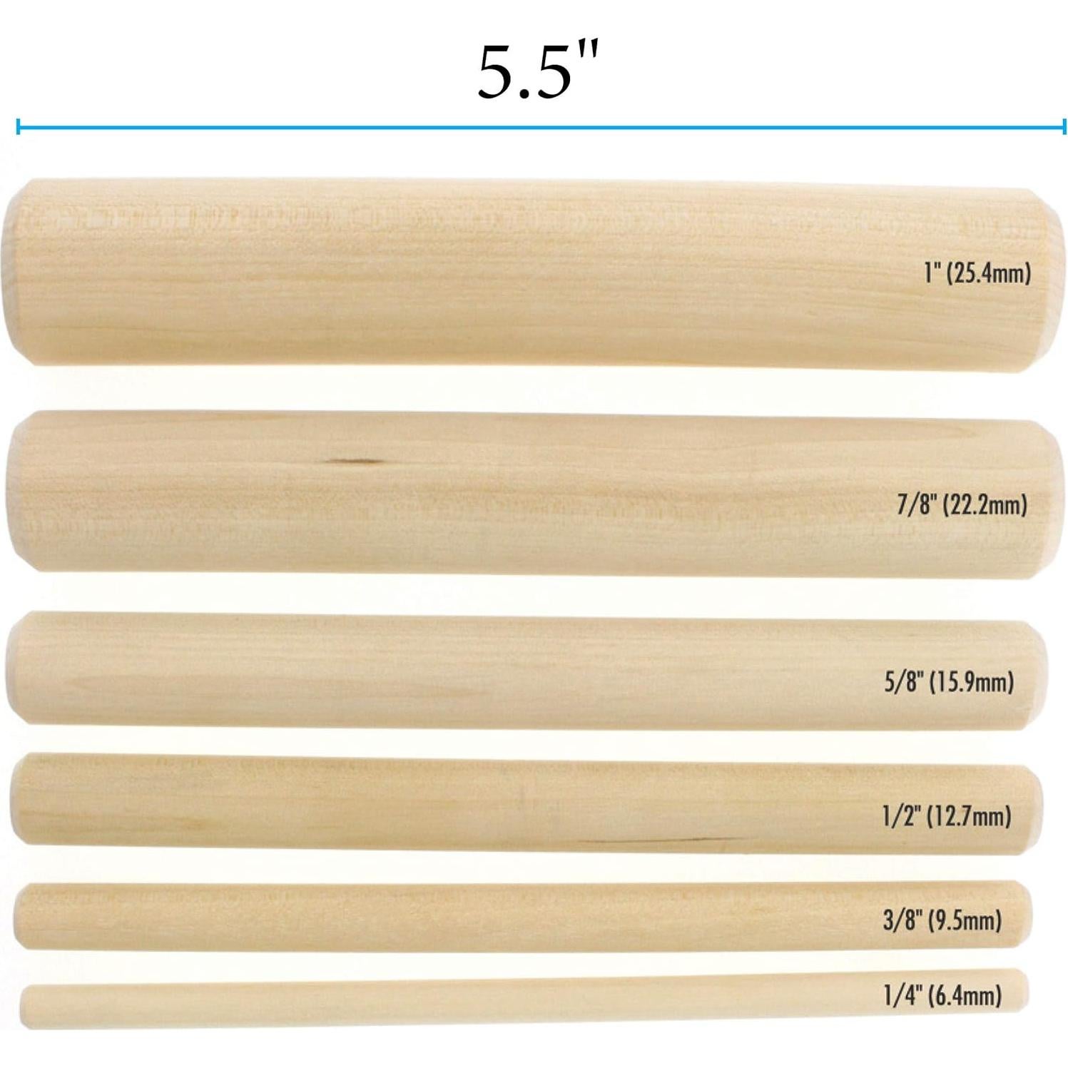 Juego de Mandriles de Madera The Beadsmith 6 Piezas 6.4-25.4mm