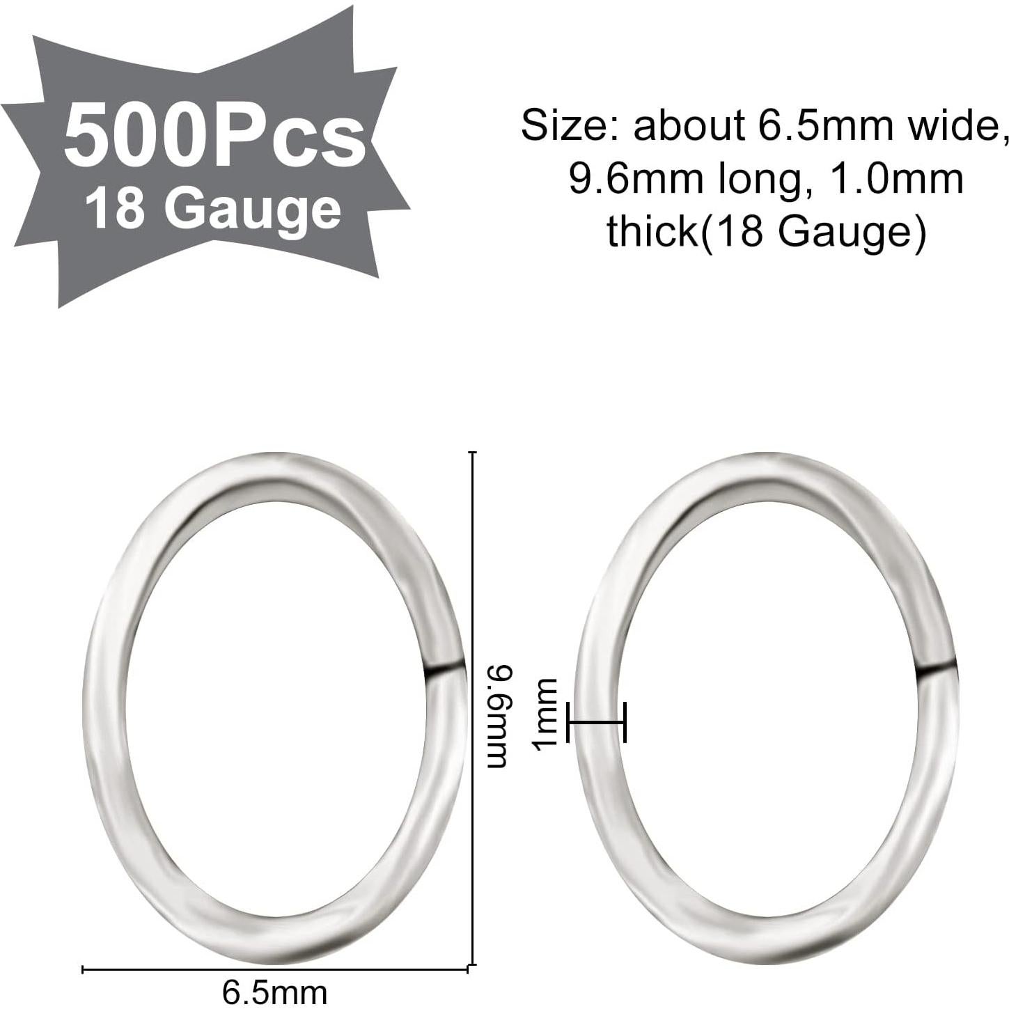 Anillas de Salto de Acero Inoxidable CHGCRAFT 500pcs 6.5x9.6mm