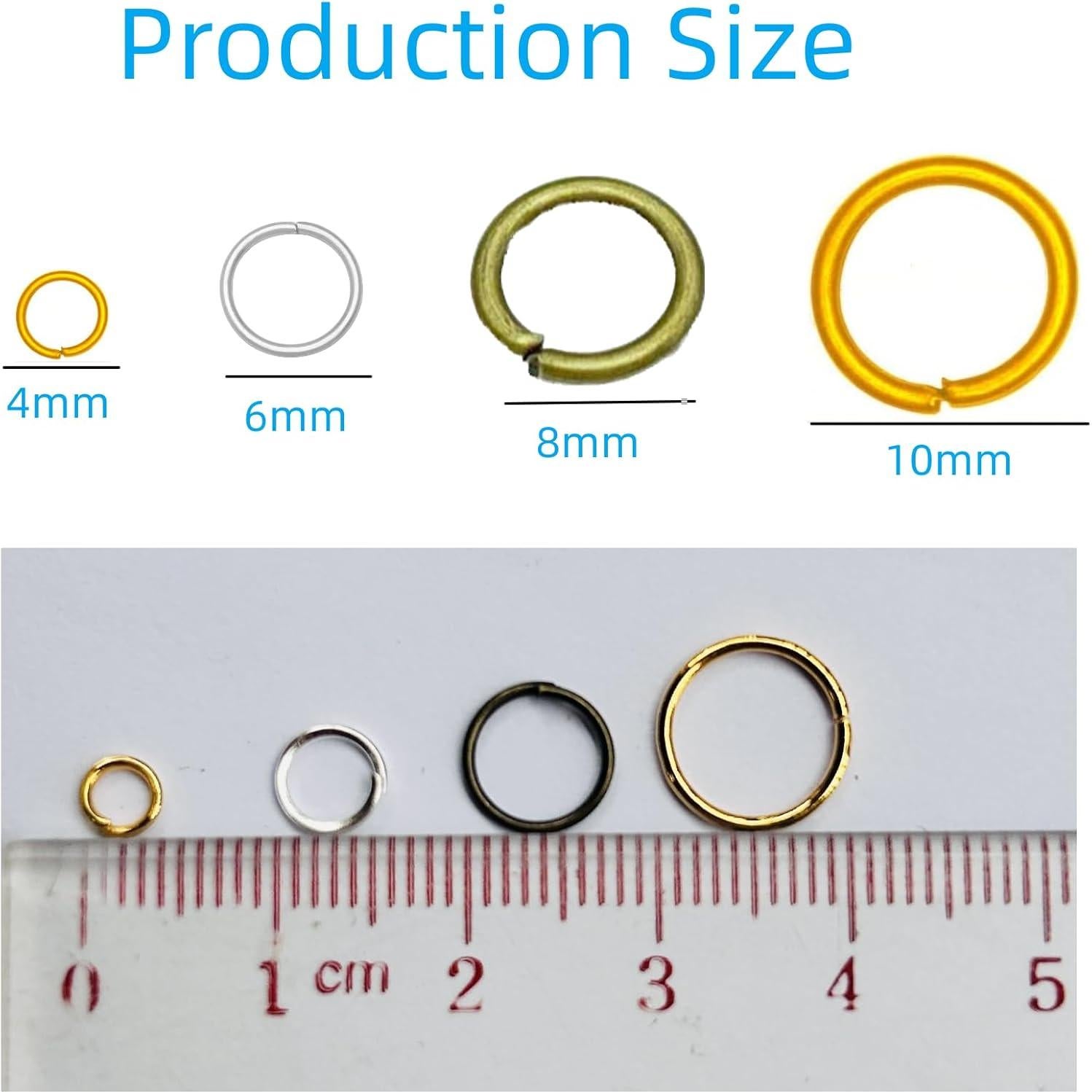 Anillas de Salto Abiertas Olylkx 4-10mm 885 Piezas Joyería