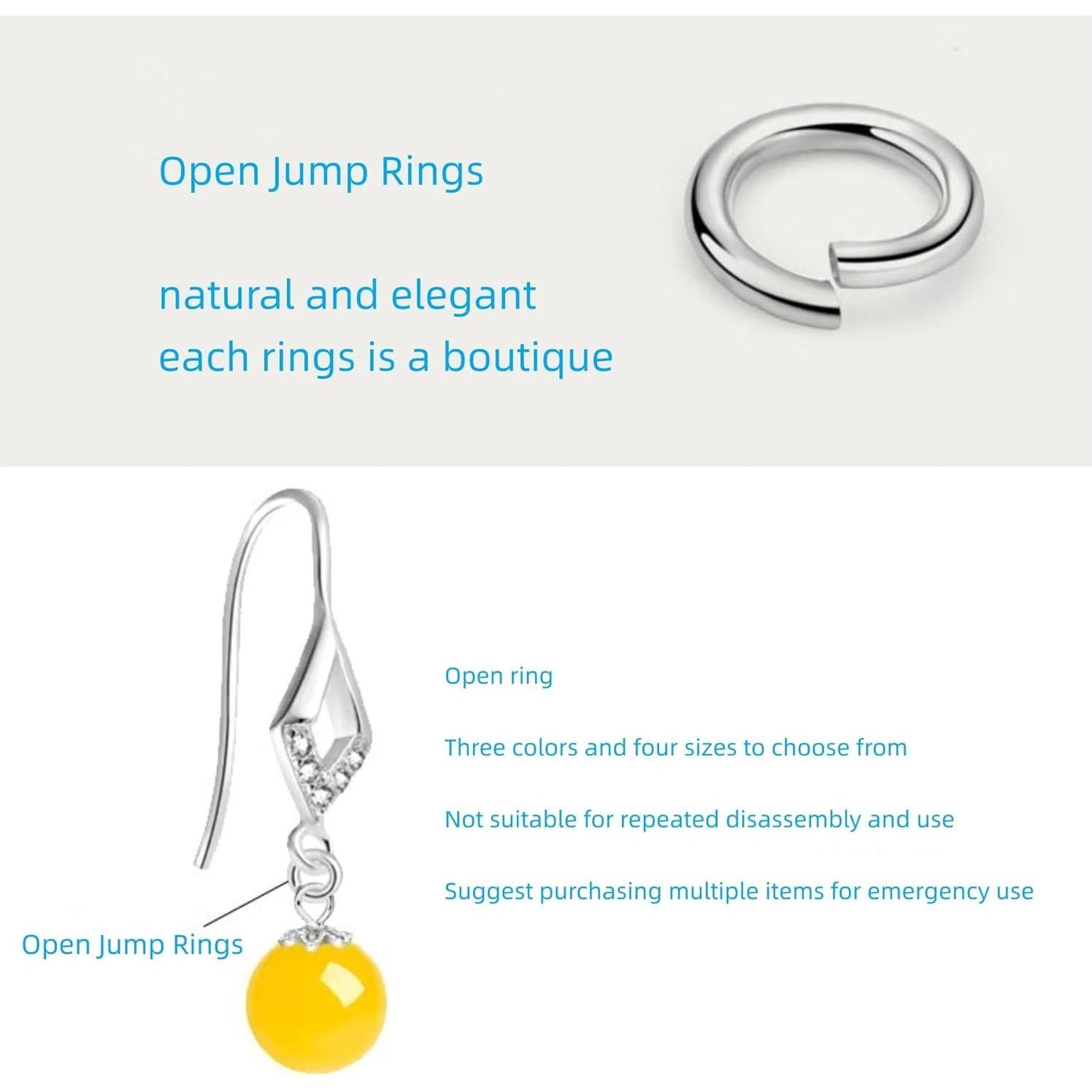 Anillas de Salto Abiertas Olylkx 4-10mm 885 Piezas Joyería