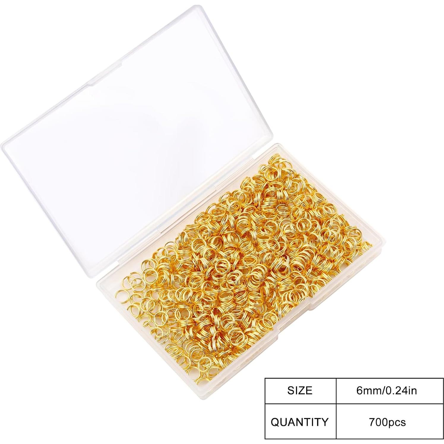 700 Anillos de Salto Doble Chuyau 6mm Oro Acero Inoxidable