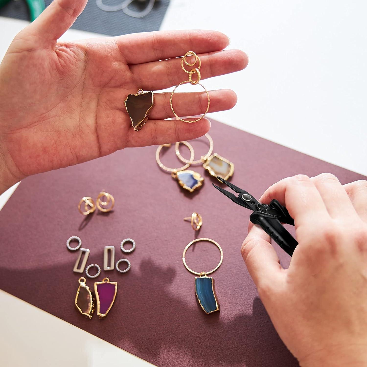 Pinzas de Anillo Abierto Honoson - 14 cm, Acero al Carbono, 2 Piezas