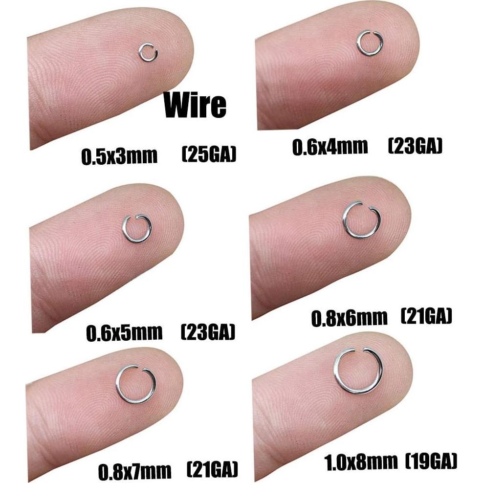 2000 Anillos de Salto Abiertos Acero Inoxidable 0.5x3mm WOCRAFT