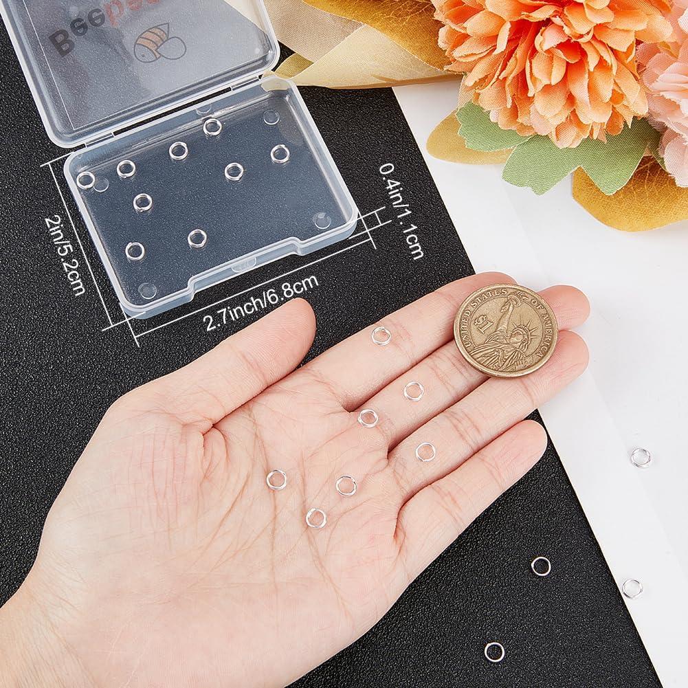 Beebeecraft 20 Anillos de Salto Doble Bucle 925 Plata Esterlina