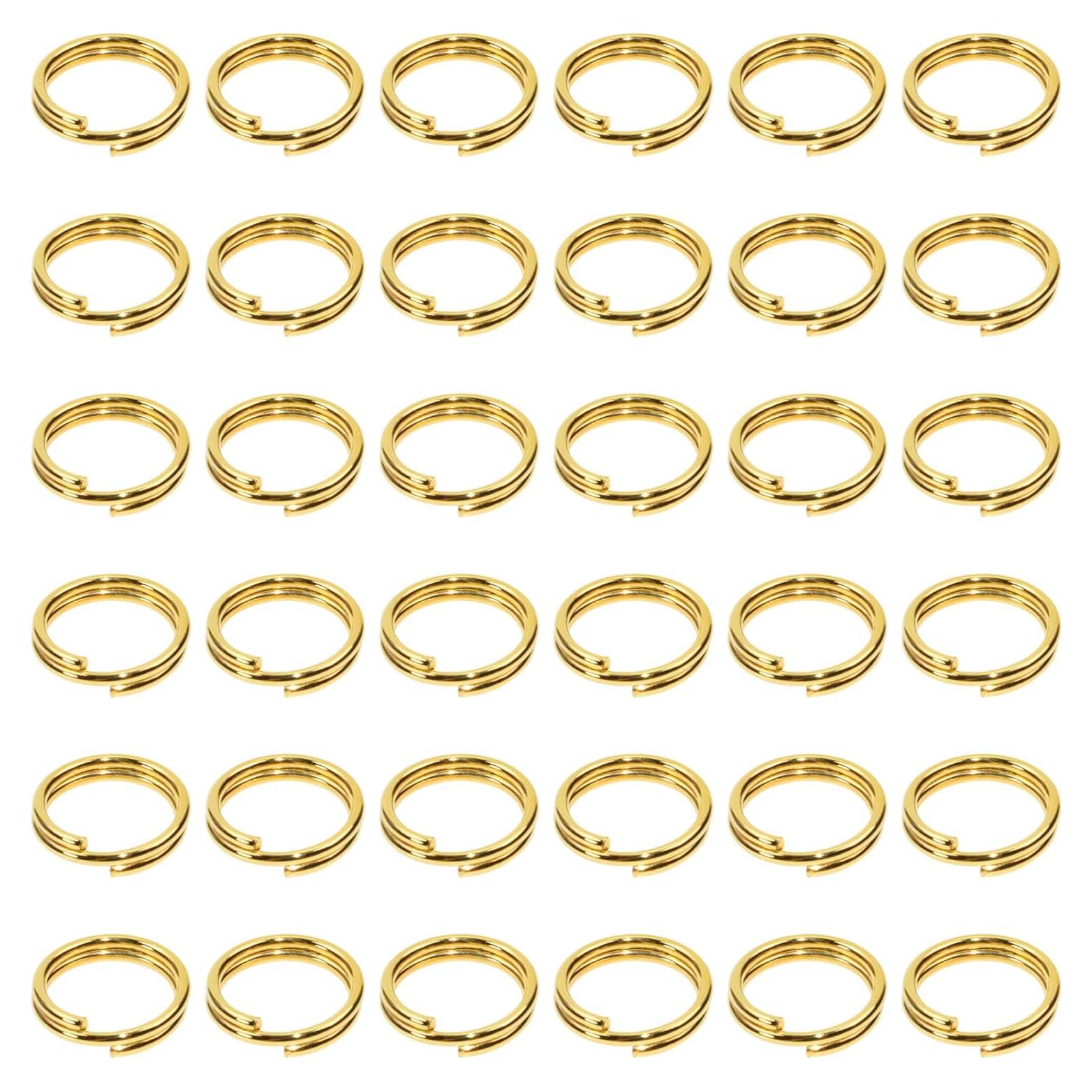 Anillas de Doble Bucle Shapenty 8mm Dorado 200PCS Metal