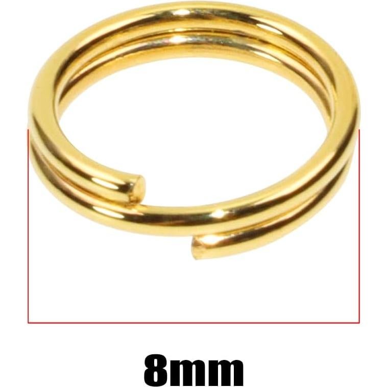 Anillas de Doble Bucle Shapenty 8mm Dorado 200PCS Metal