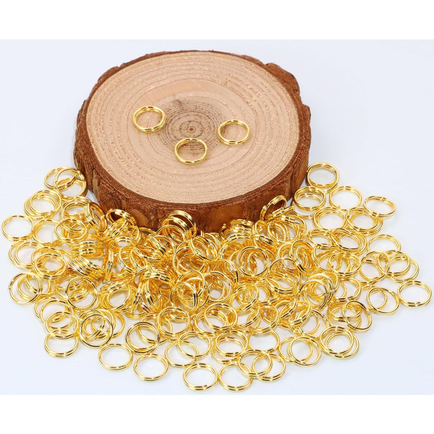 Anillas de Doble Bucle Shapenty 8mm Dorado 200PCS Metal