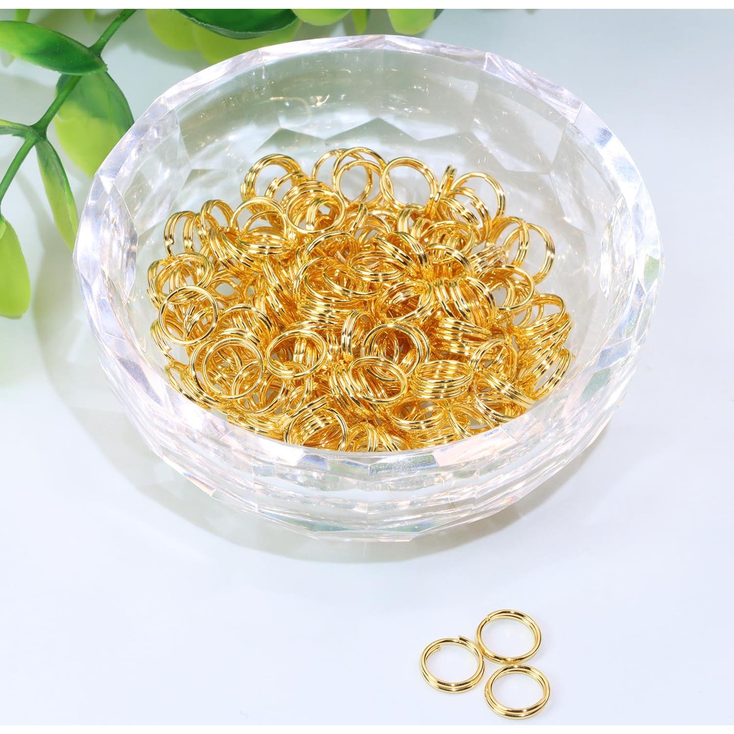 Anillas de Doble Bucle Shapenty 8mm Dorado 200PCS Metal