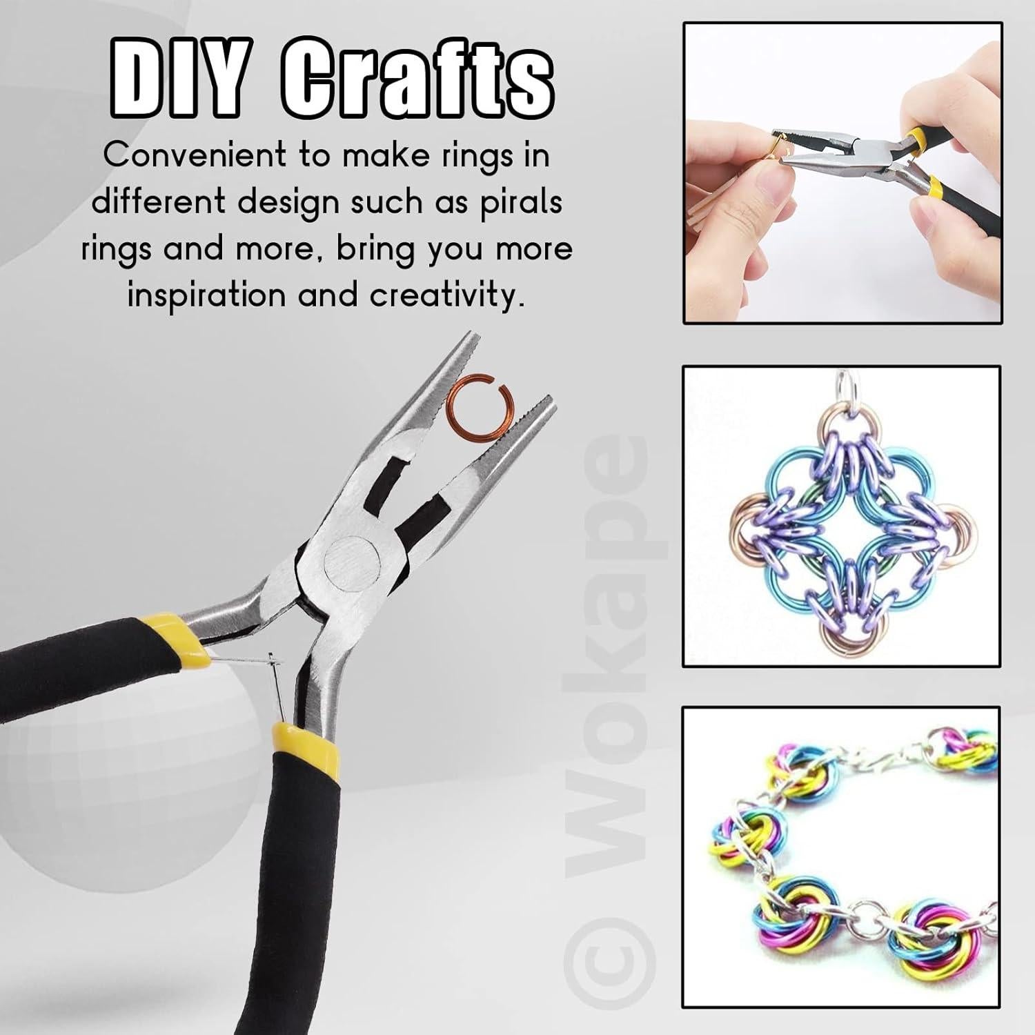 Kit de Joyería Wokape 2881Pcs 24 Colores Anillas 6mm y Alicates