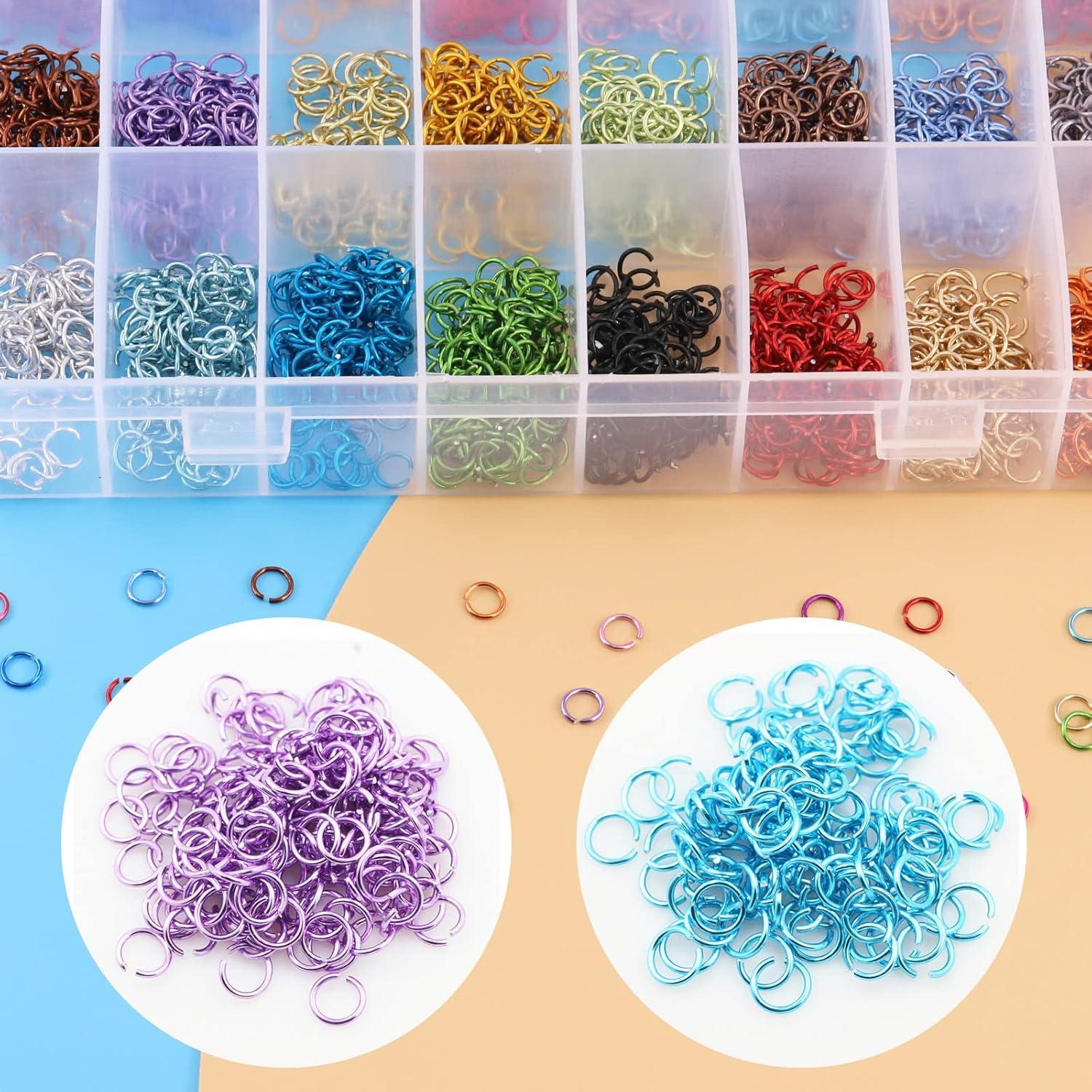 Kit de Joyería Wokape 2881Pcs 24 Colores Anillas 6mm y Alicates