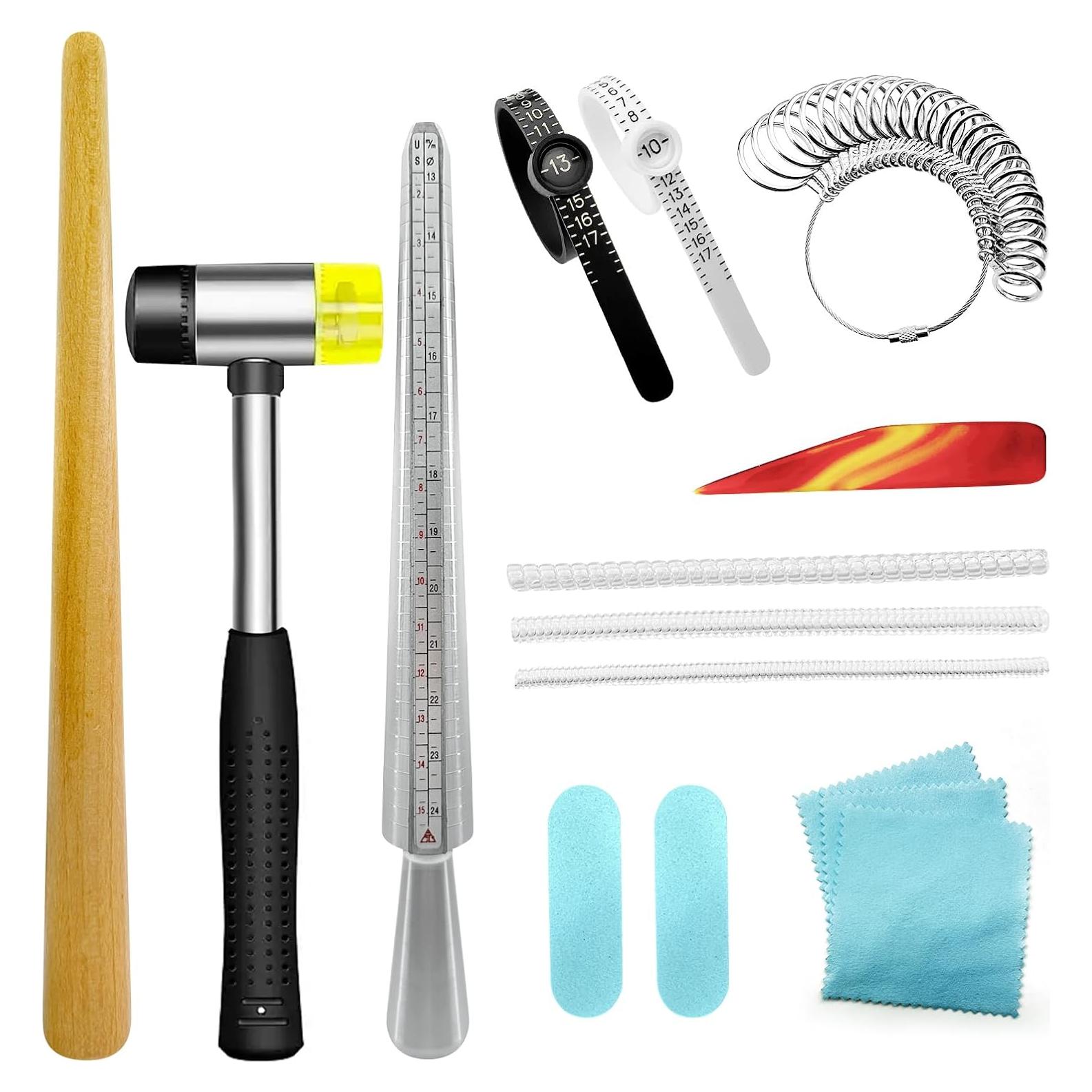 Kit de Medición de Tamaño de Anillo BDYAQ con Mandril y Martillo