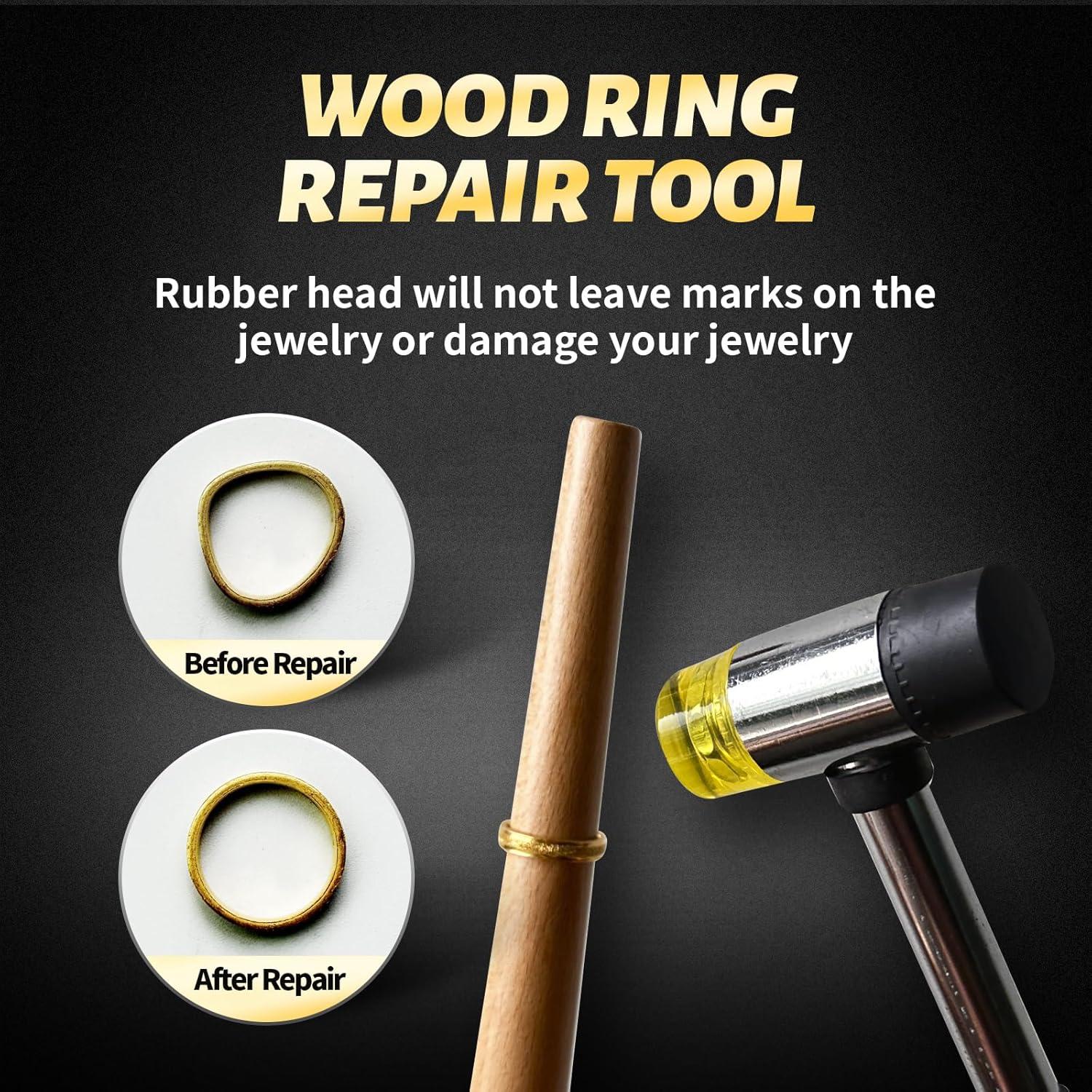 Kit de Medición de Tamaño de Anillo BDYAQ con Mandril y Martillo