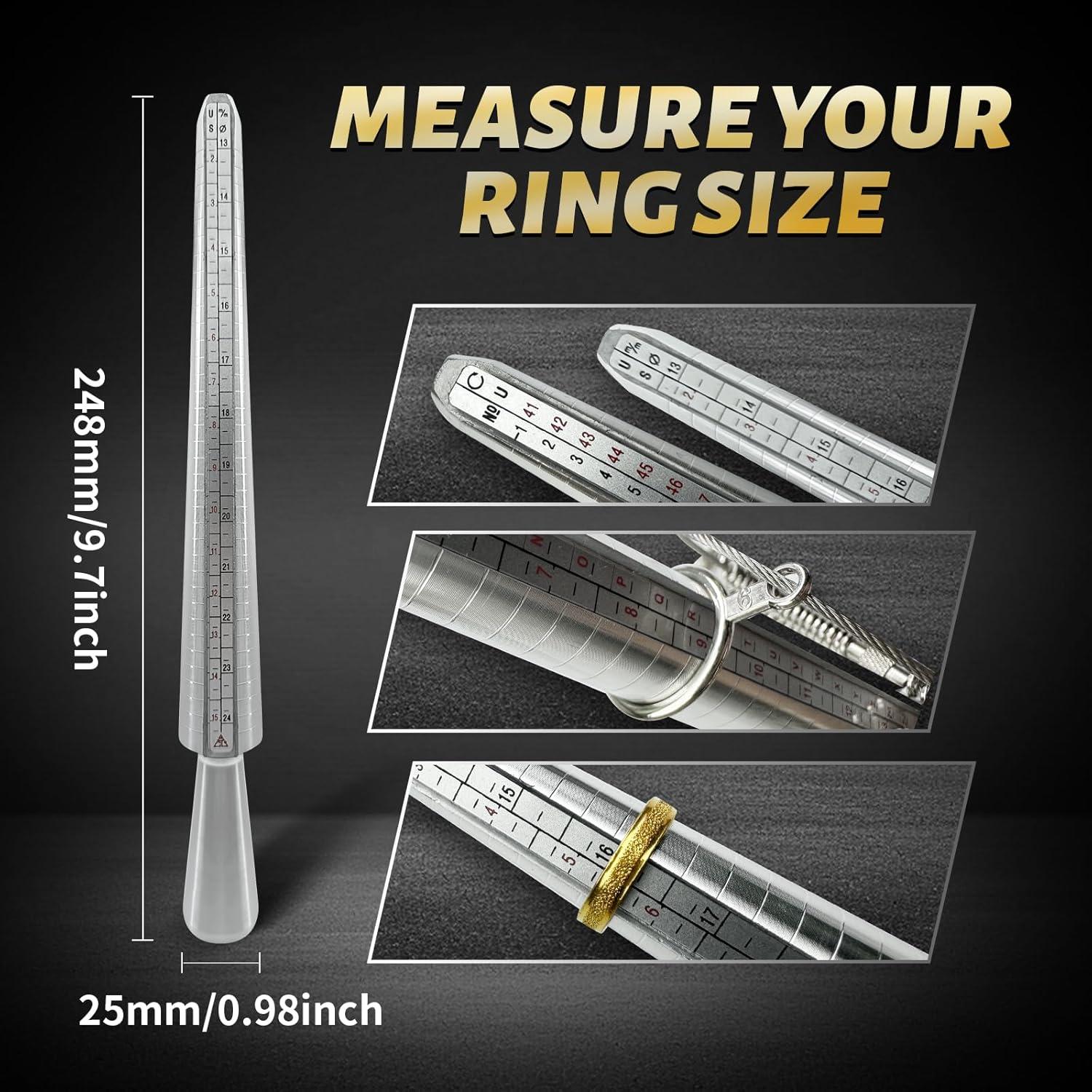 Kit de Medición de Tamaño de Anillo BDYAQ con Mandril y Martillo