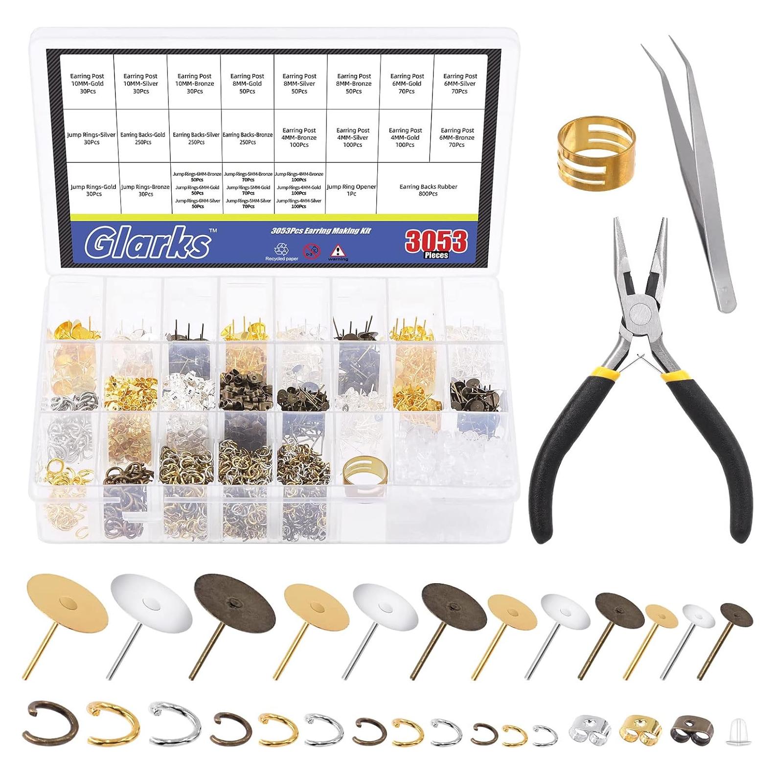 Kit de Fabricación de Aretes Glarks 3053 Piezas Acero Inoxidable