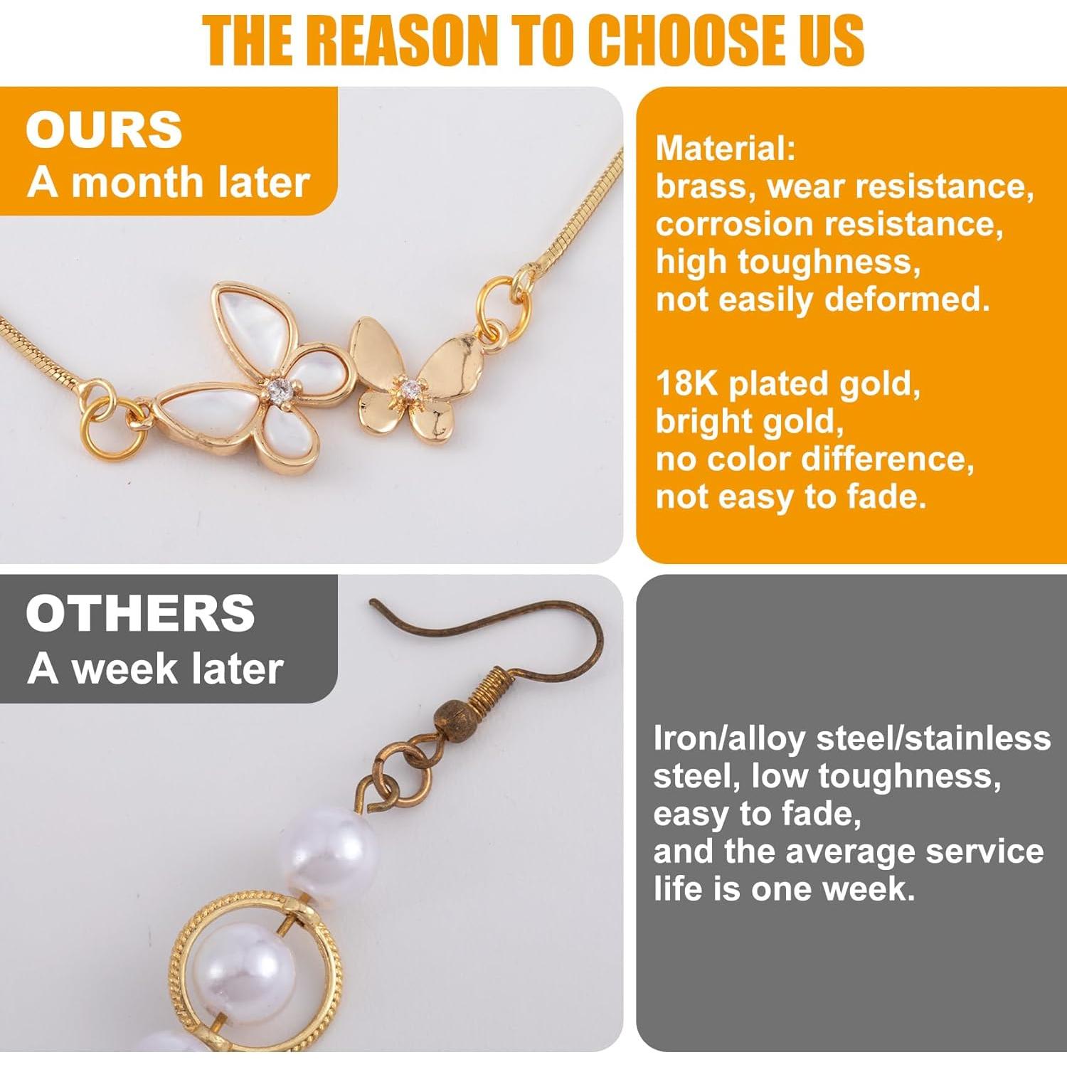 100 Anillas de Salto de Oro 18K Hzopcw 5mm para Joyería