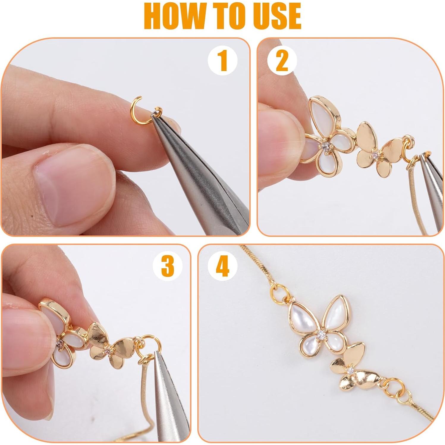 100 Anillas de Salto de Oro 18K Hzopcw 5mm para Joyería