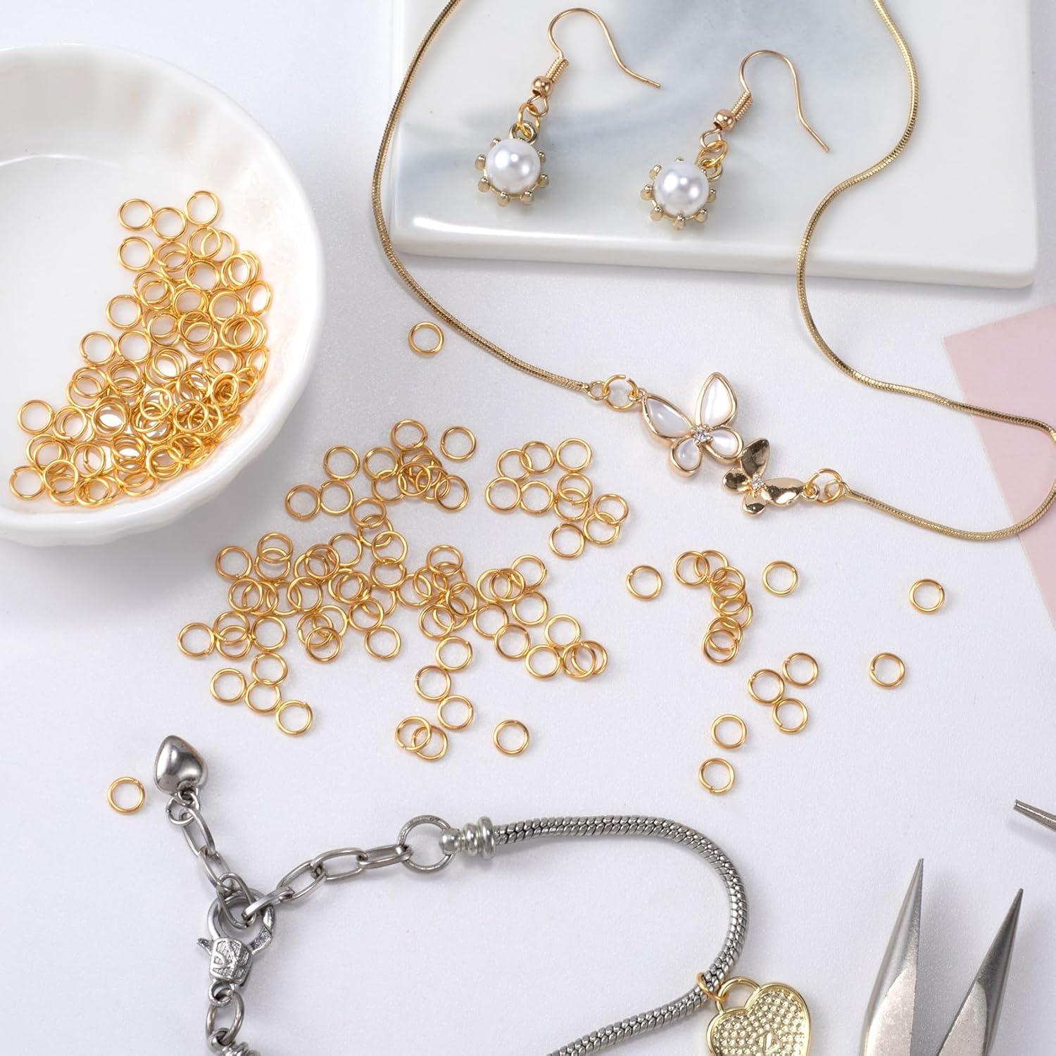 100 Anillas de Salto de Oro 18K Hzopcw 5mm para Joyería